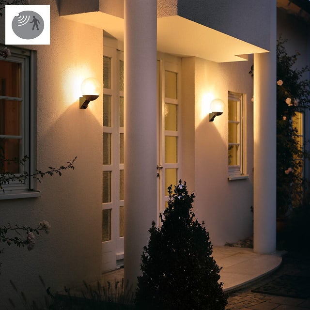 Applique classico da esterno L 585S nero con sensore di movimento IP44 E27 STEINEL