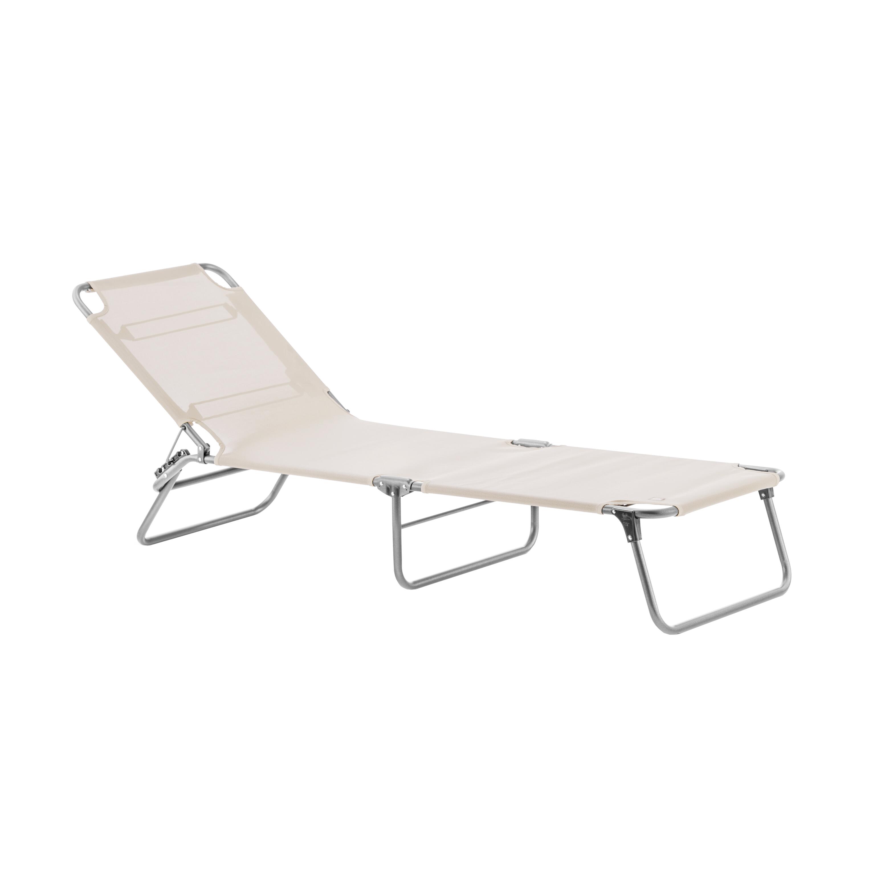 Lettino senza cuscino Sun FIAM in alluminio grigio e seduta beige - 13