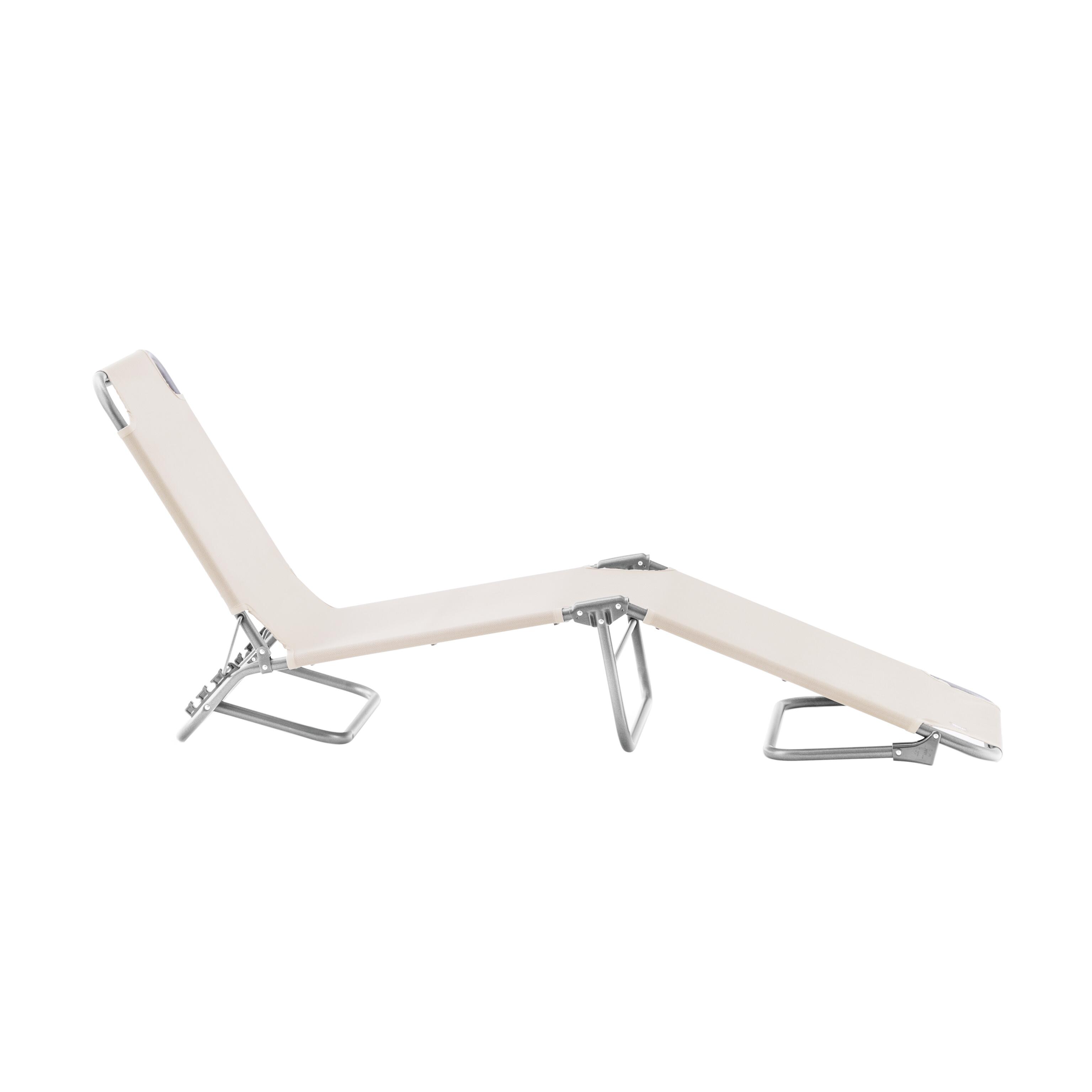 Lettino senza cuscino Sun FIAM in alluminio grigio e seduta beige - 12
