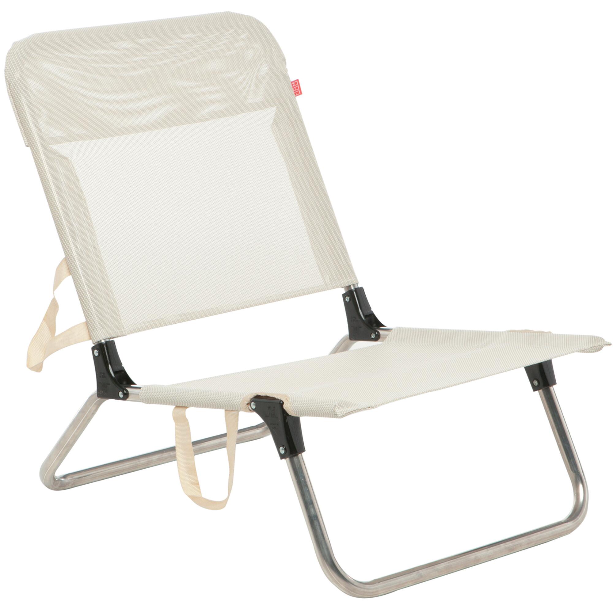 Sedia A Sdraio Da Giardino Senza Cuscino Bahama OASI BY EMU Pieghevole Con Braccioli In Acciaio Con Seduta In Pvc Tessuto Grigio Argento 82985696