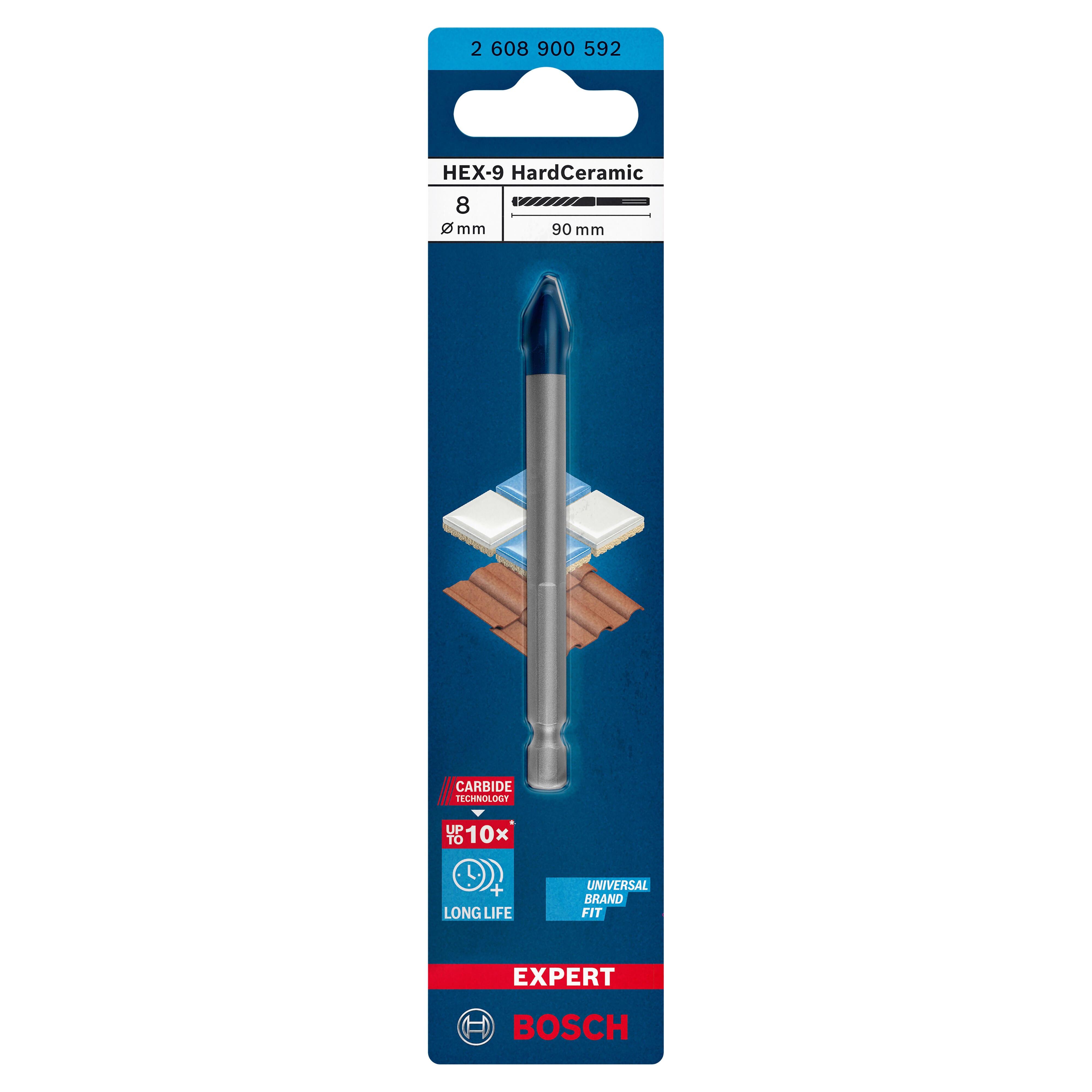 Wiertło do gresu i kamienia EXPERT HEX-9 HARDCERAMIC 8x90 mm Bosch - 4