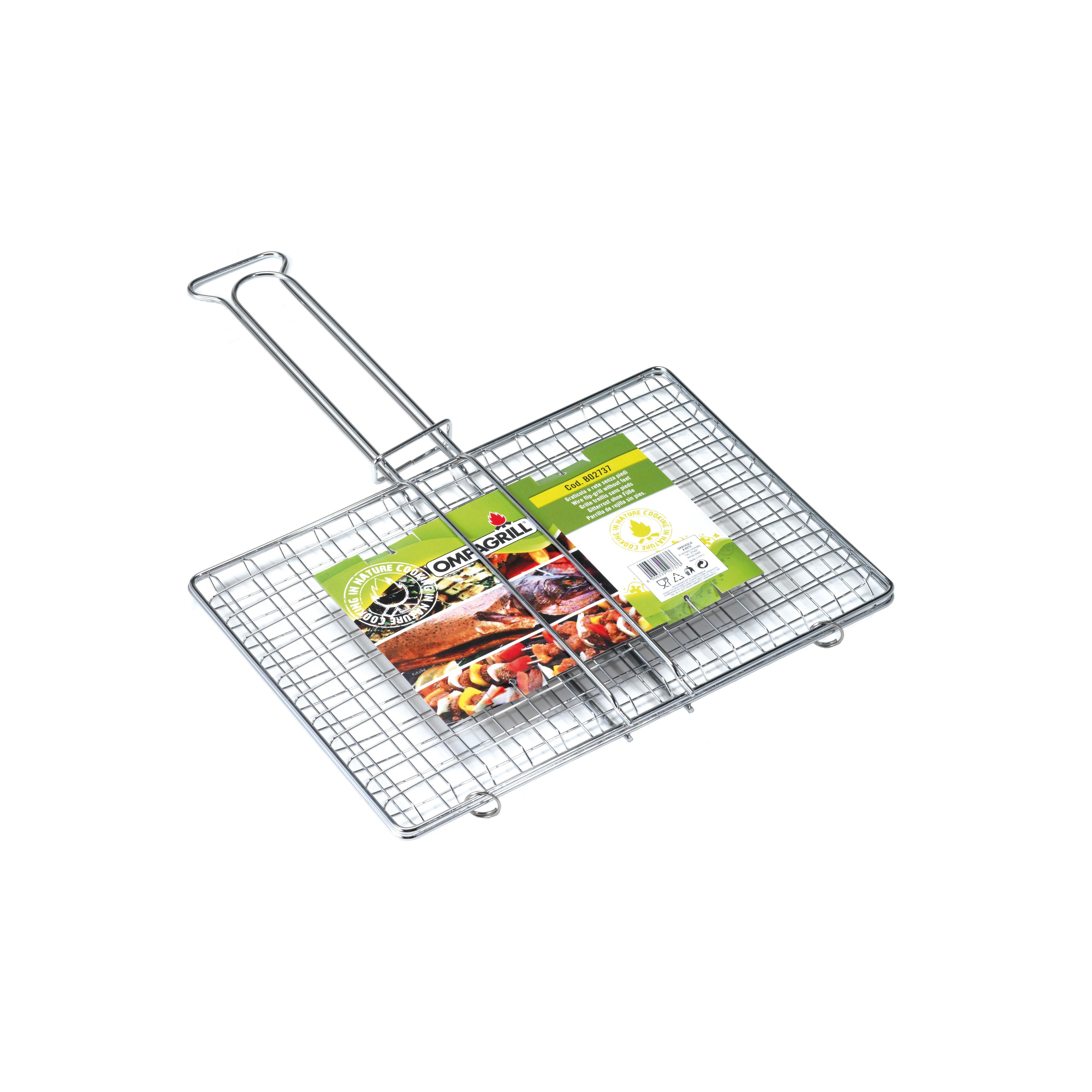 Griglia per barbecue in acciaio con manico OMPAGRILL 37 x 27 cm - 2