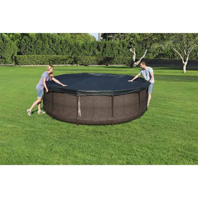 Copertura di sicurezza per piscina tondo BESTWAY in pvc nero Ø 370 cm