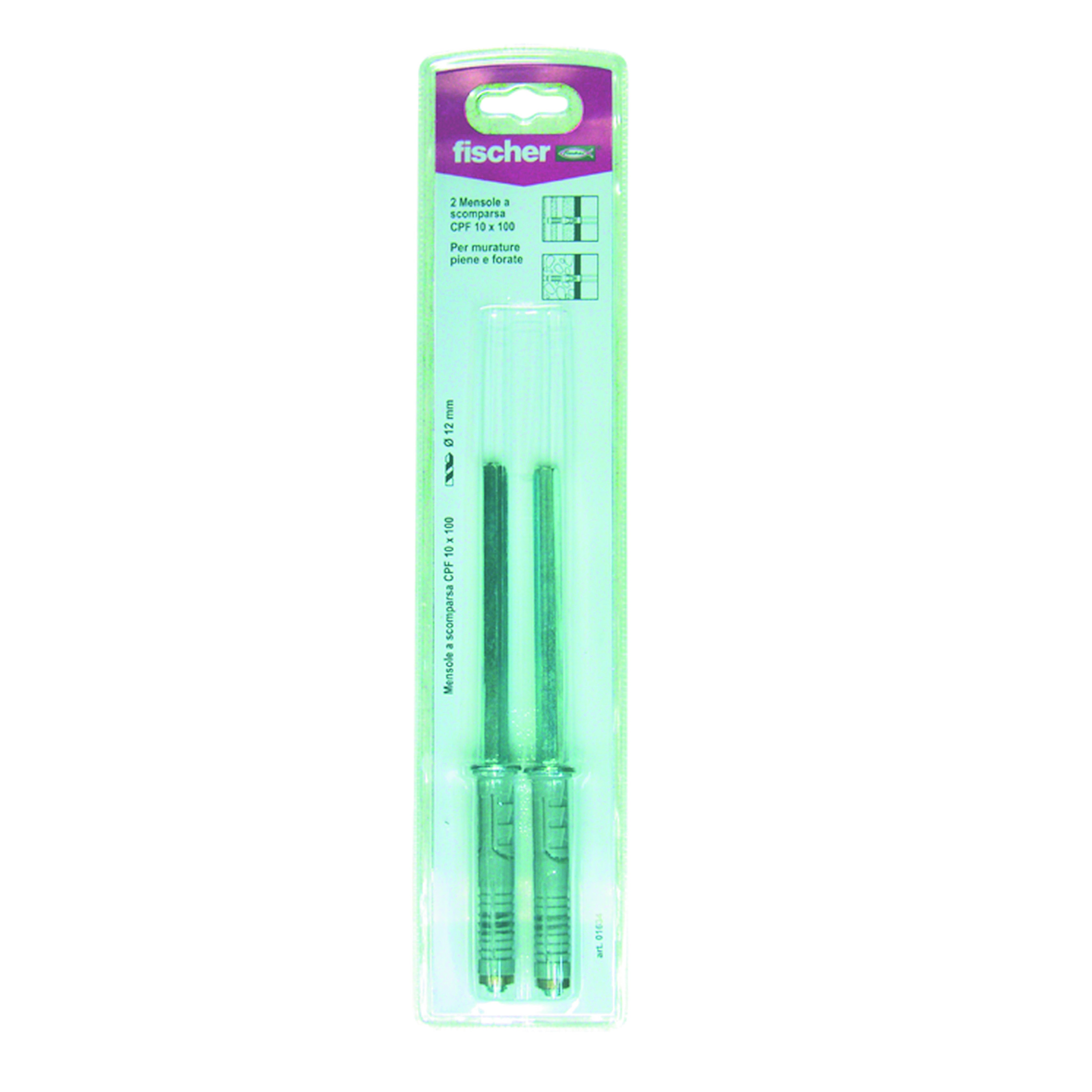 Set di tasselli con vite FISCHER CPF 10X100 N K Mensola a scomparsa in nylon, 2 pezzi - 4