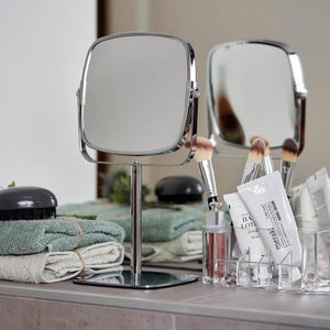 Specchio Da Trucco Pieghevole Da Tavolo, Custodia In Pelle PU, 10 Cm, Portatile E Tascabile, Per Viaggio E Borsa