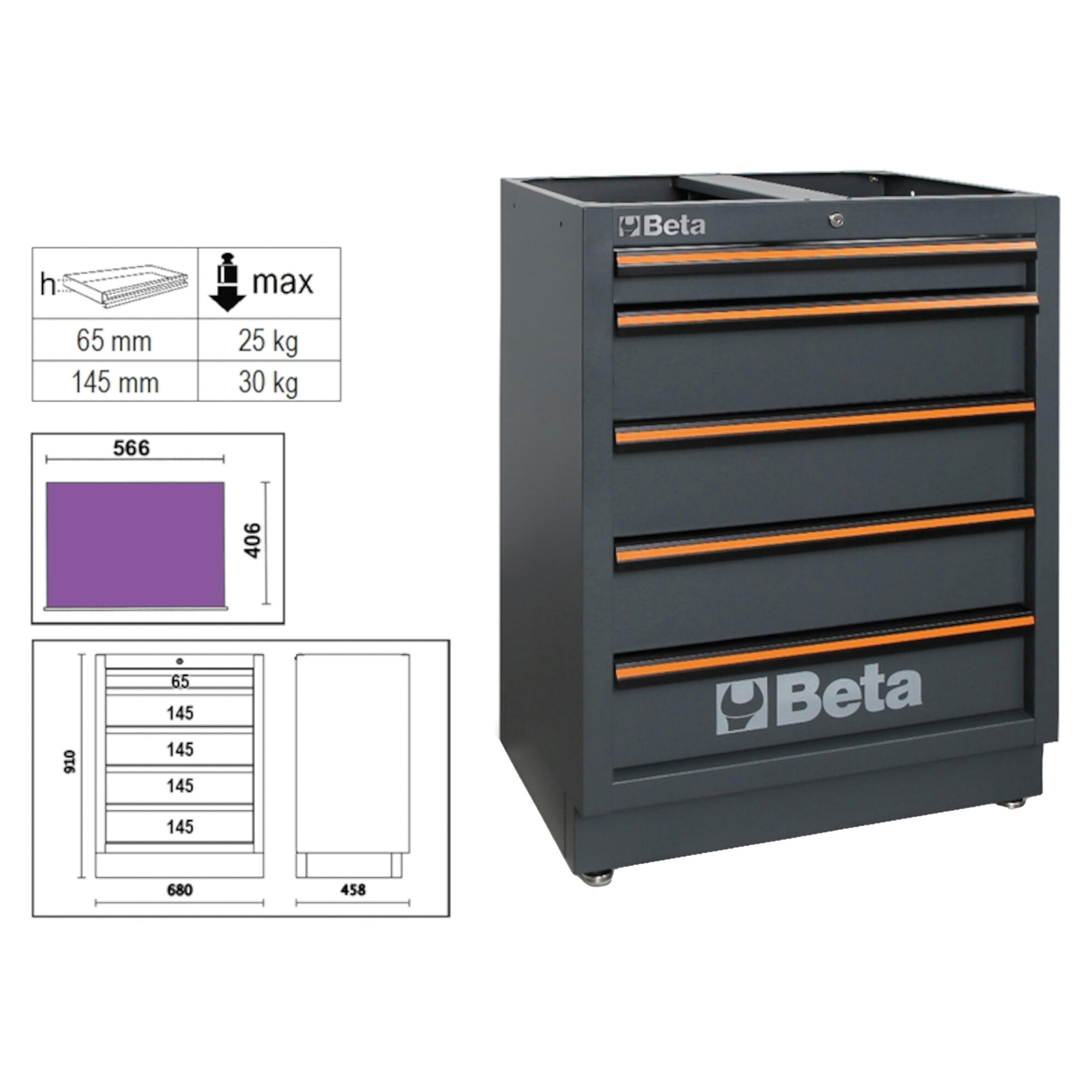 Moduł stały z 5 szufladami 4500/C45PRO/M5 Beta - 3