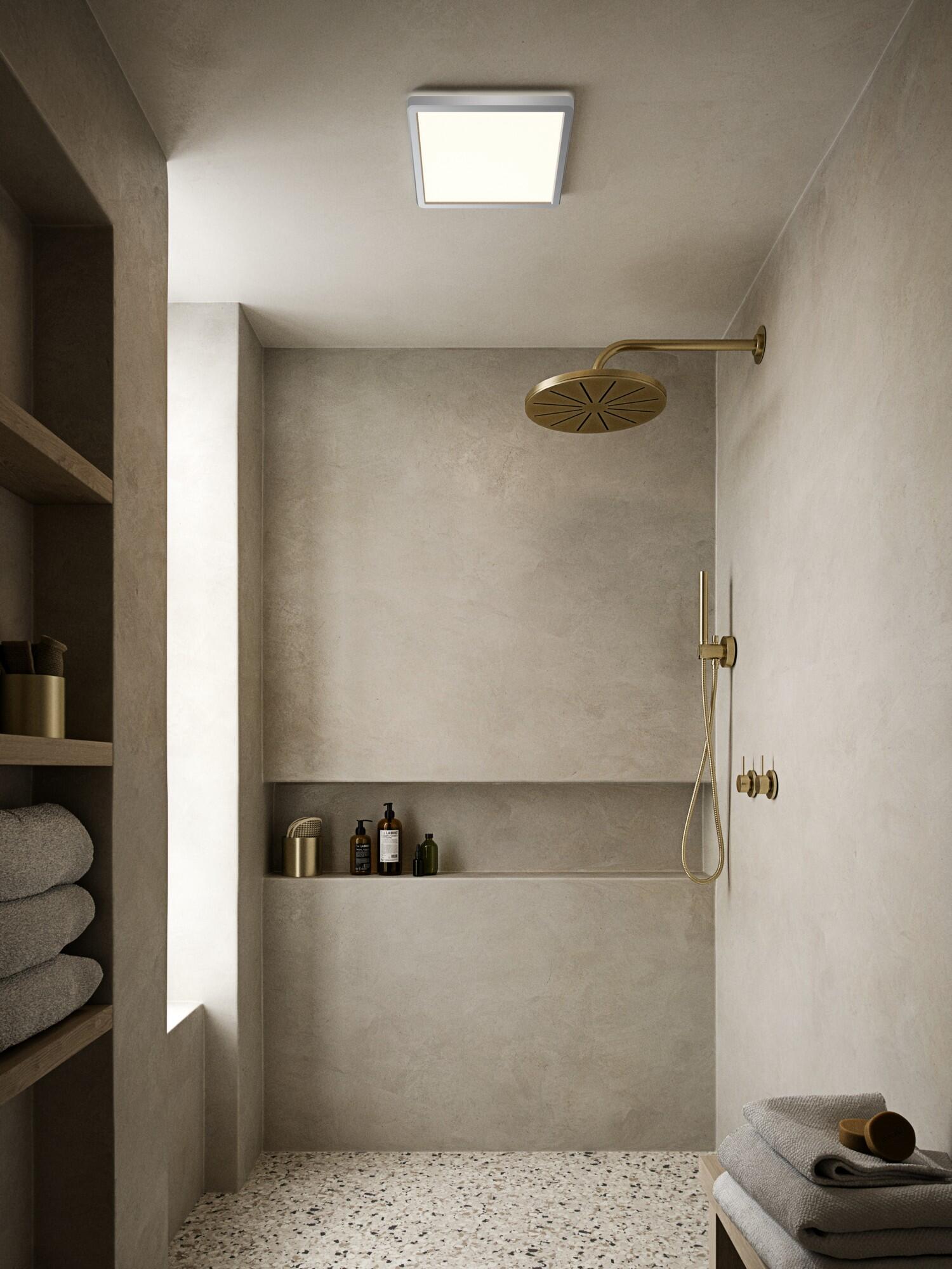 Plafonnier LED salle de bain Oja 29.4cmx29.4cm blanc chaud/neutre chrome Nordlux - 3