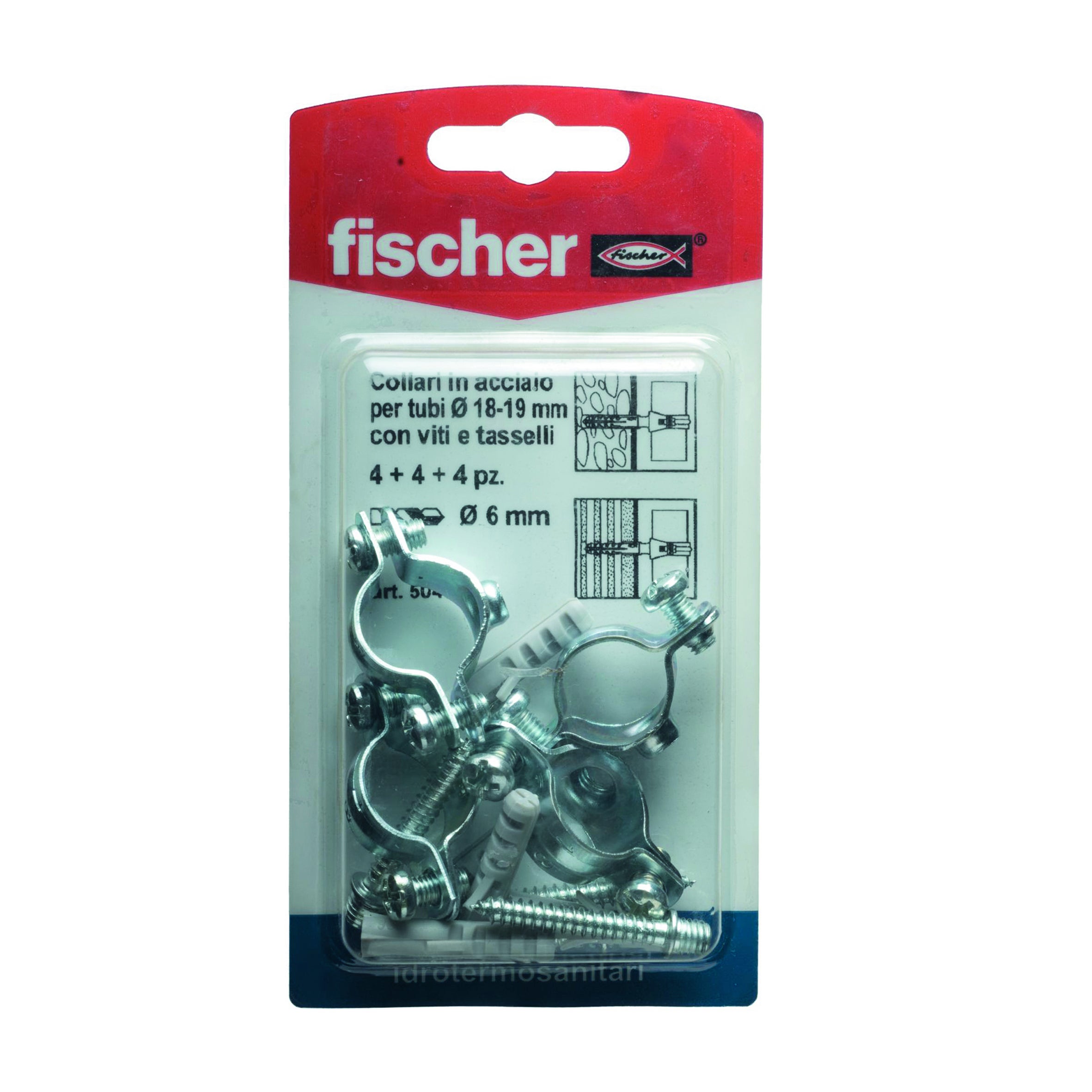 Collare di fissaggio per tubatura FISCHER Ø 18 4 pezzi - 2