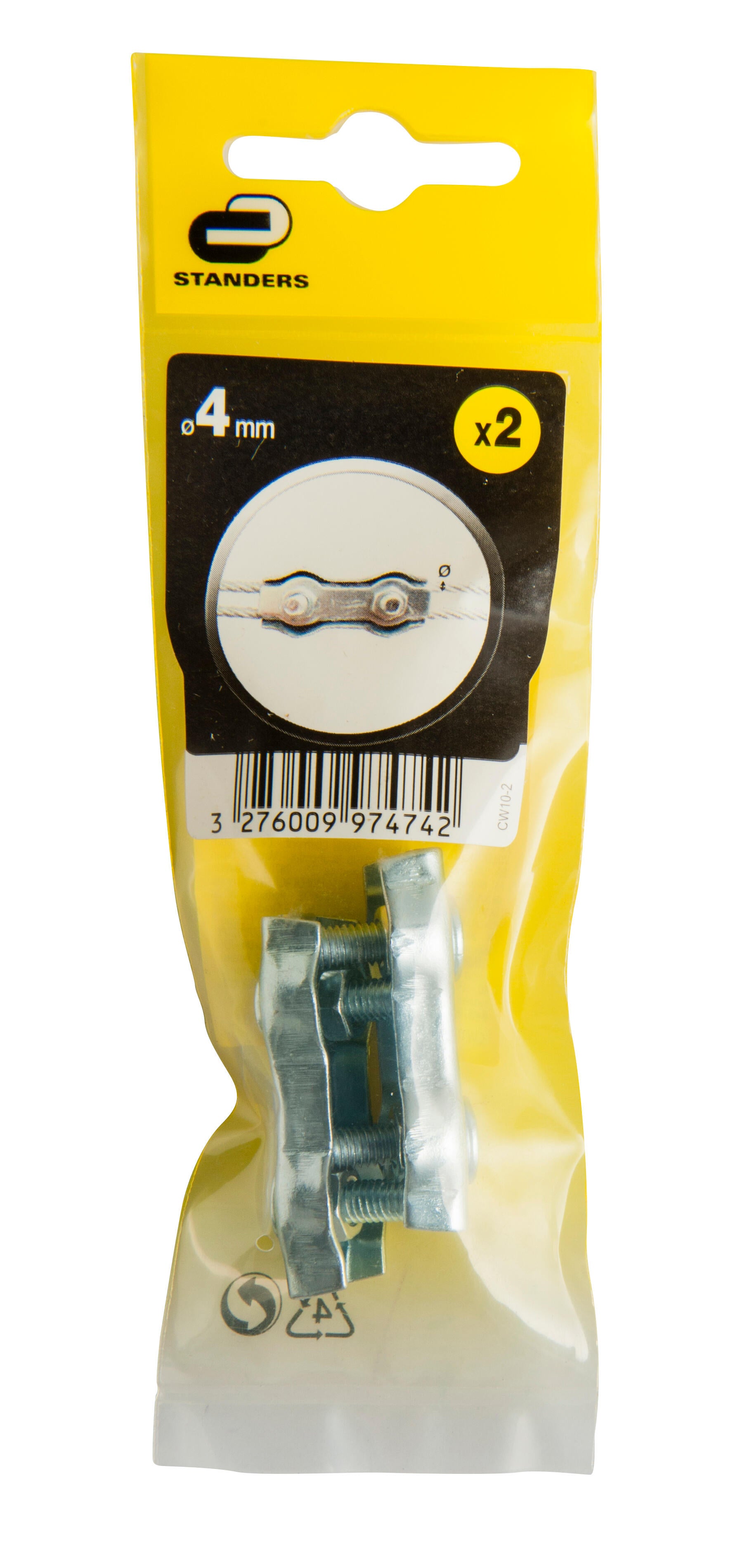 Lot de 2 serre-câbles acier zingué, STANDERS x L.42 x l.18.5 mm - 2