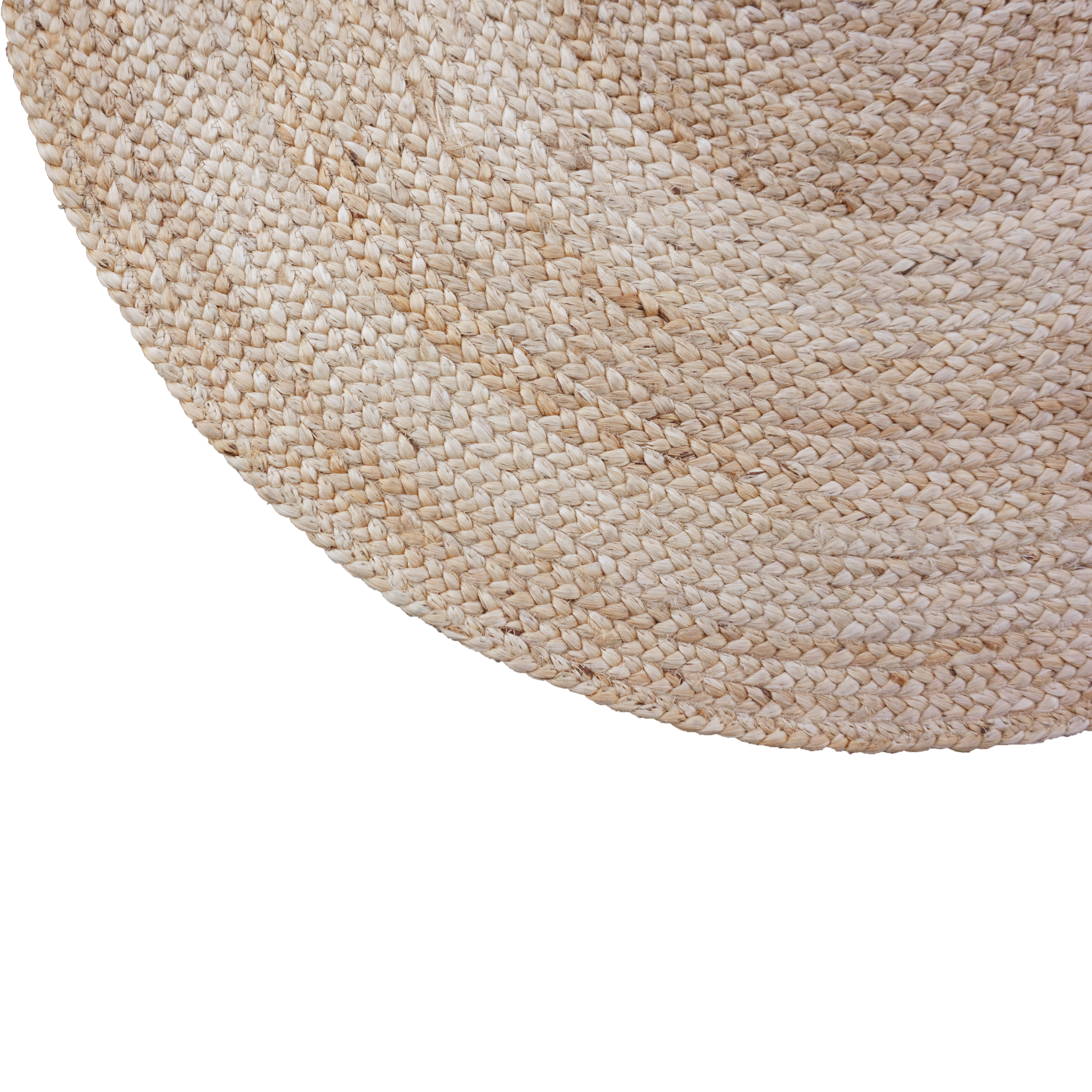 Alfombra yute tejido plano INSPIRE Nils liso beige natural redonda 100x100cm - 7