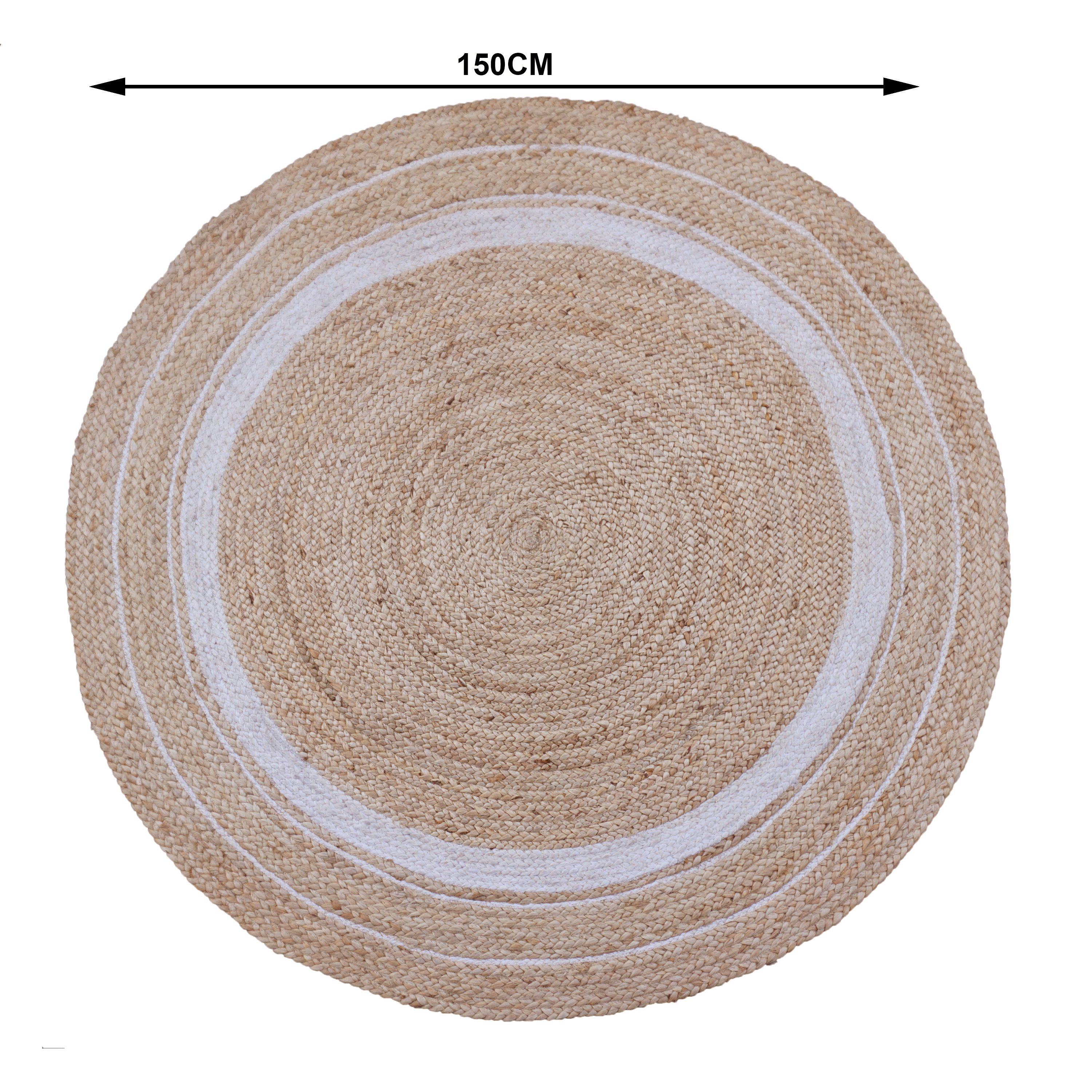 Tappeto Nils natura in juta beige e bianco, Ø150 cm - 25