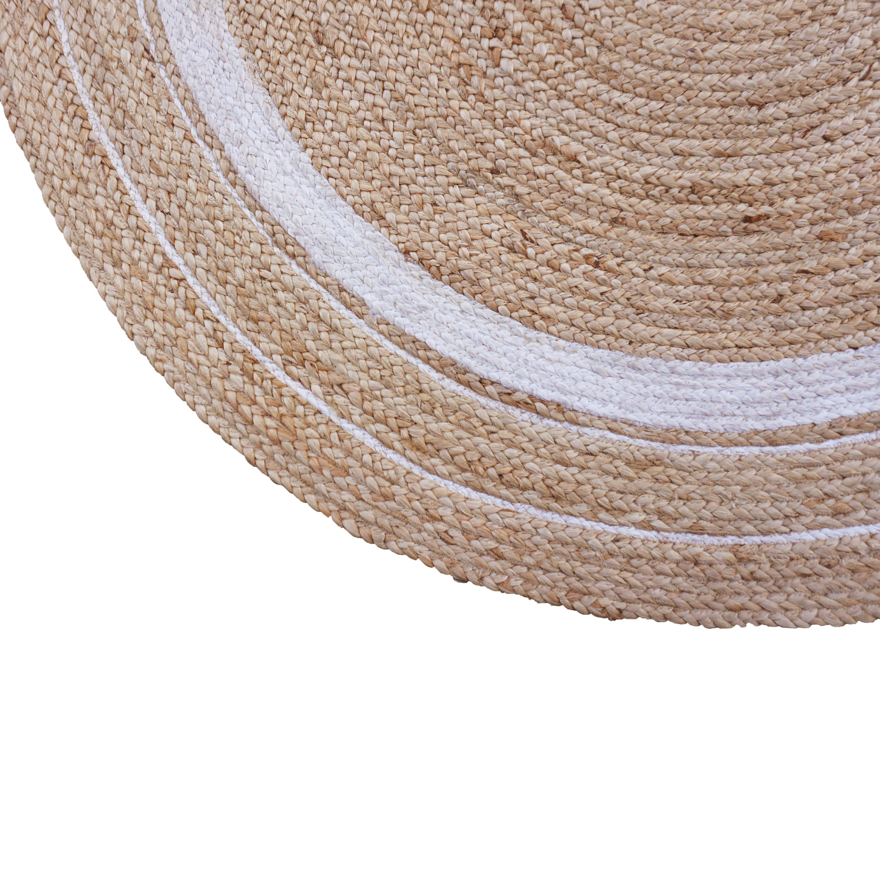 Alfombra yute Ronda Nils 150x150cm pelo mediano INSPIRE naturaleza beige natural y blanco redonda - 6