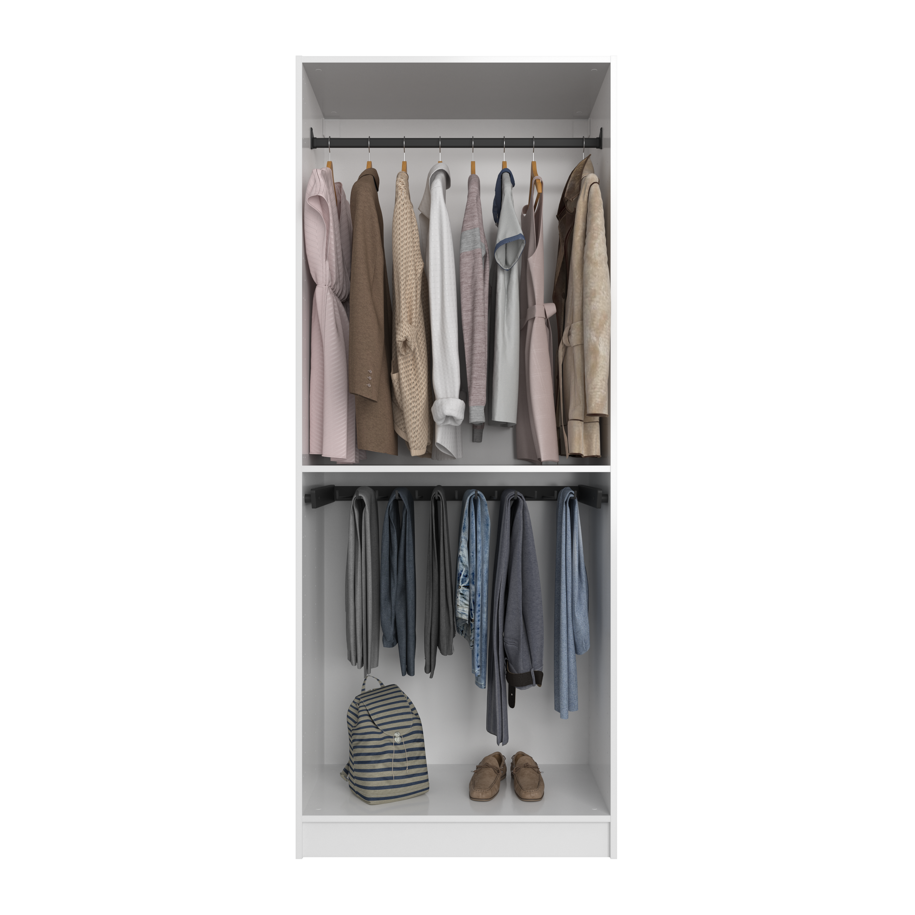 Composición nº39 spaceo home armario kit vestidor sin puertas blanco 200x80x60cm