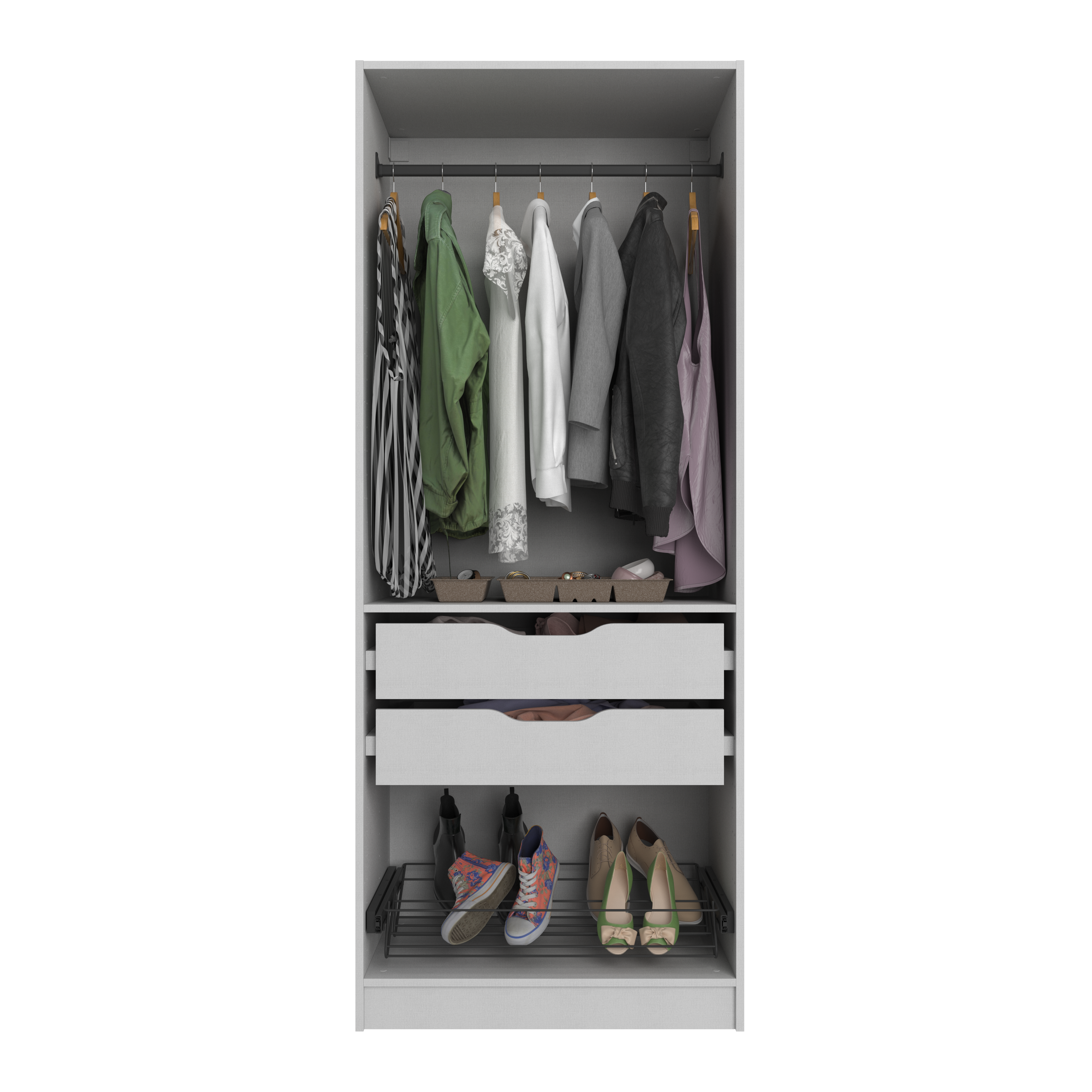 Sapateira extraível 6 pares sapatos aço cinza 76,8x41x10,6 cm Spaceo - 3