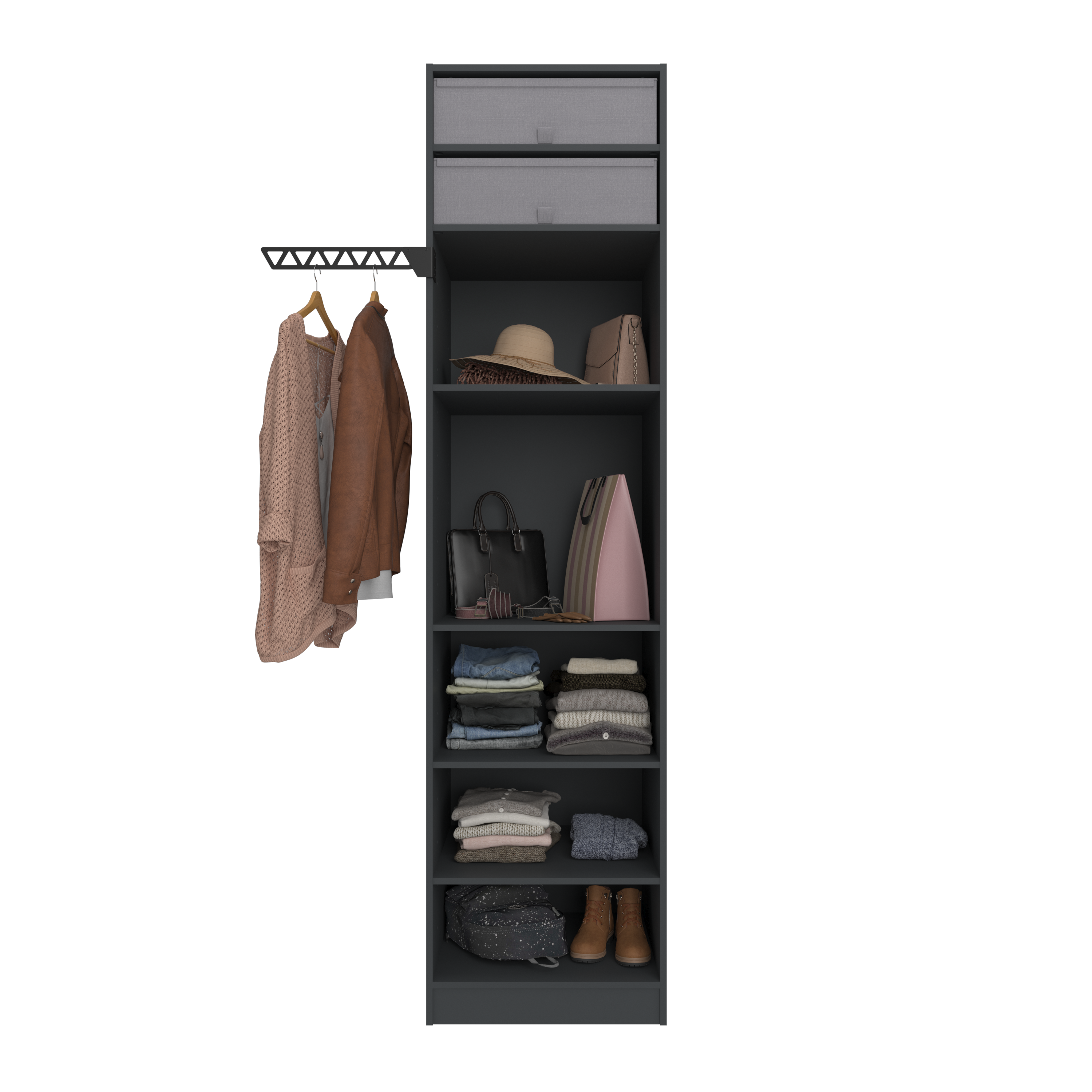 Portaperchas SPACEO Home 7.2cm Negro - 5