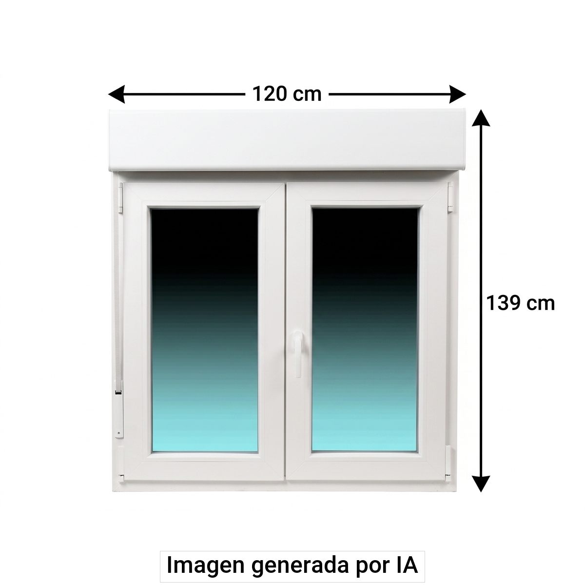 Janela com estore de PVC oscilobatente Isoxa 120X139 cm branco - 7