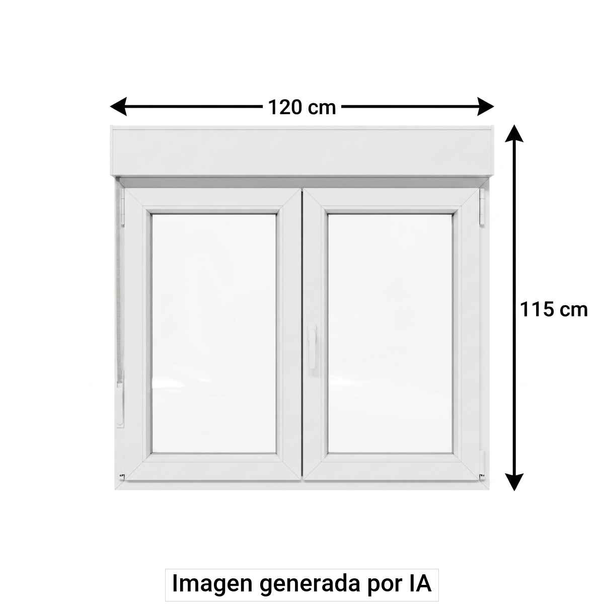 Ventana PVC 120x115cm oscilobatiente blanca doble acristalamiento transparente 4/16/4 bajo emisivo con persiana - 2