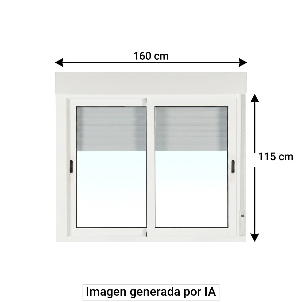 Ventana aluminio 160x115cm corredera blanca Isoxa doble acristalamiento transparente 4/8/4 con persiana - 2
