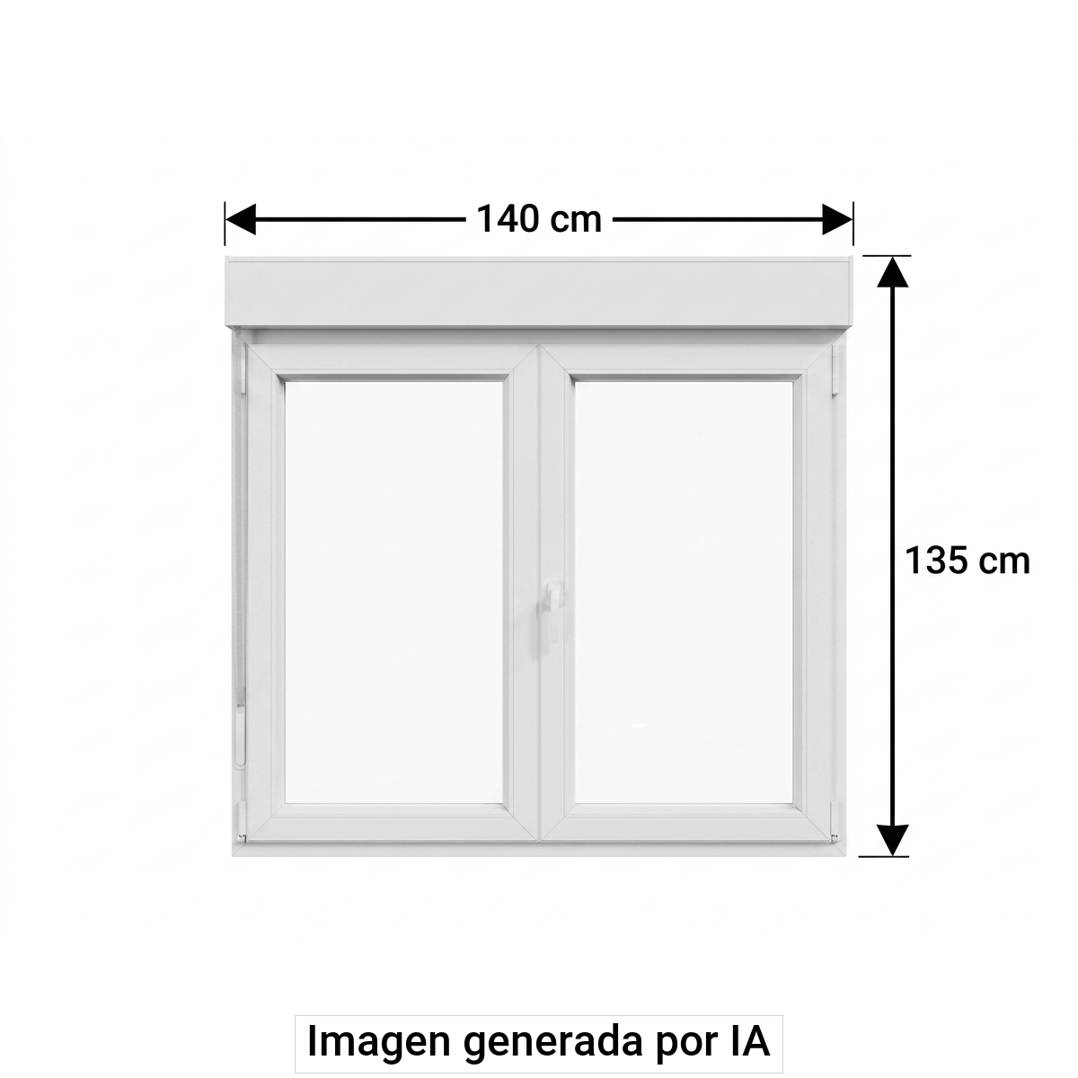 Ventana PVC 140x135cm oscilobatiente blanca doble acristalamiento transparente 4/16/4 bajo emisivo con persiana - 2