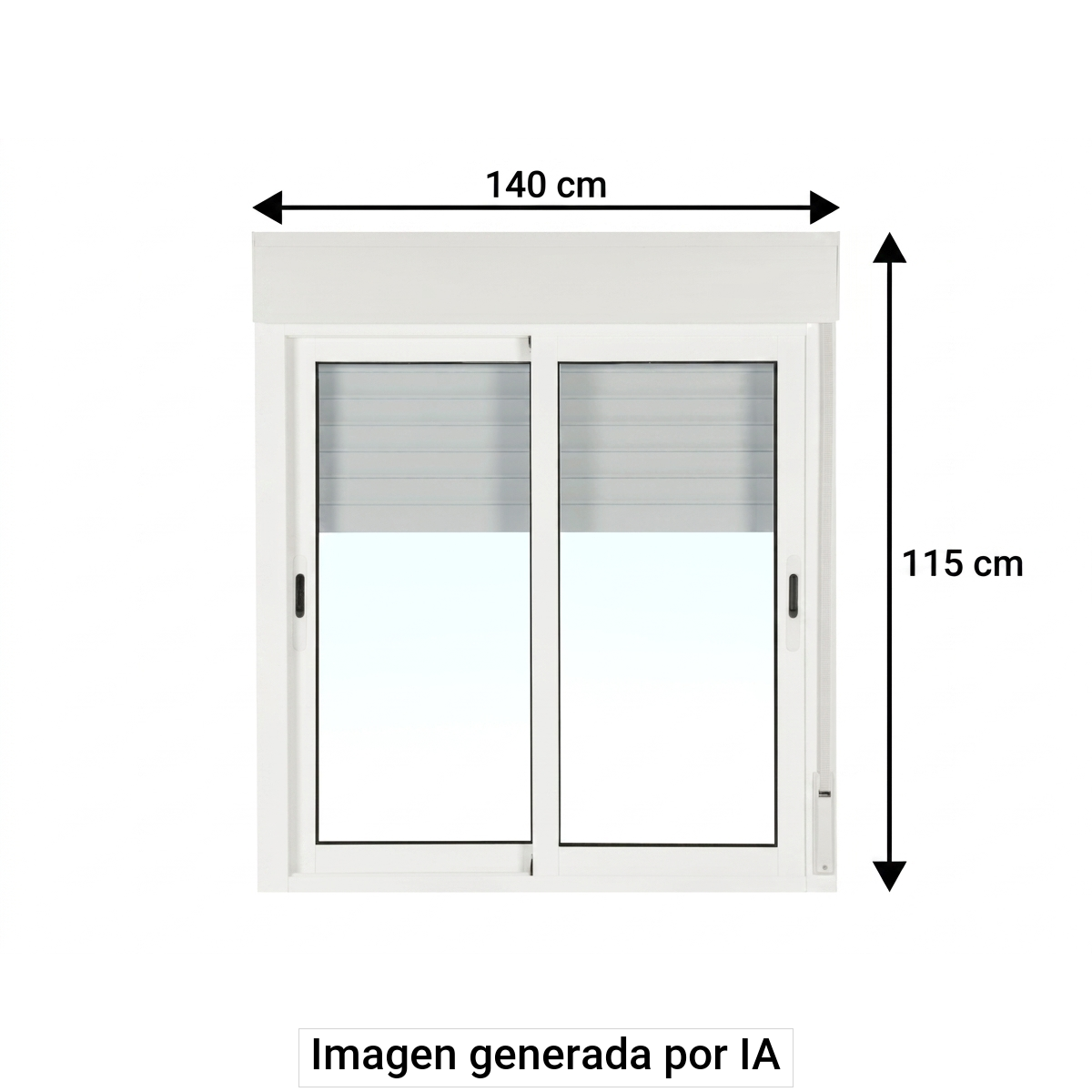 Janela com estore de alumínio de correr Isoxa 150X115 cm branco - 7