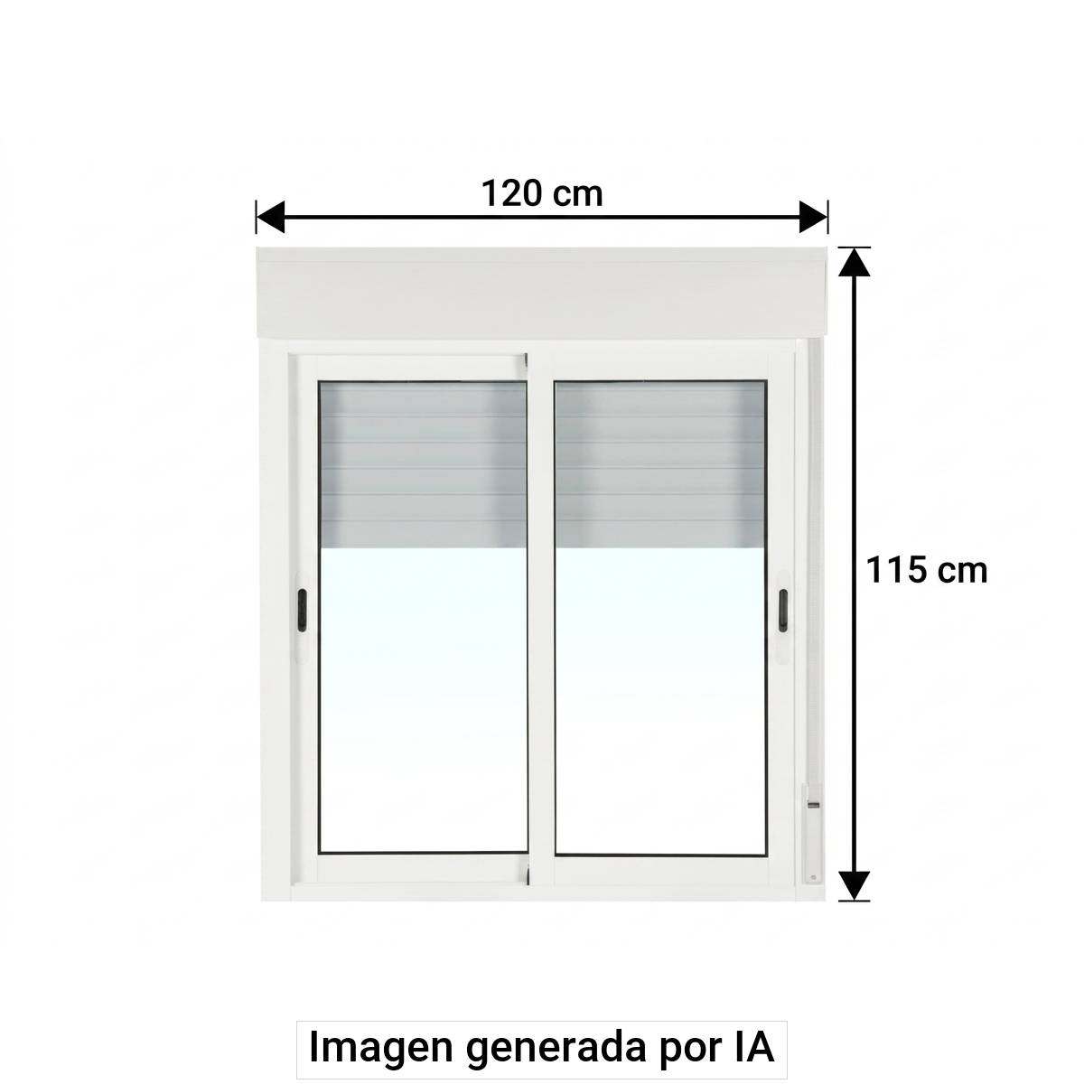 Ventana aluminio 120x115cm corredera blanca Isoxa doble acristalamiento transparente 4/8/4 con persiana - 2