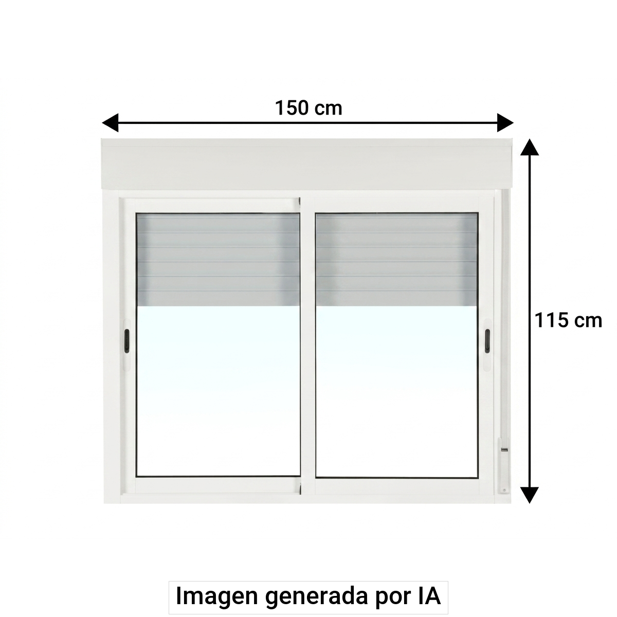 Ventana aluminio 150x115cm corredera blanca Isoxa doble acristalamiento transparente 4/8/4 con persiana - 2