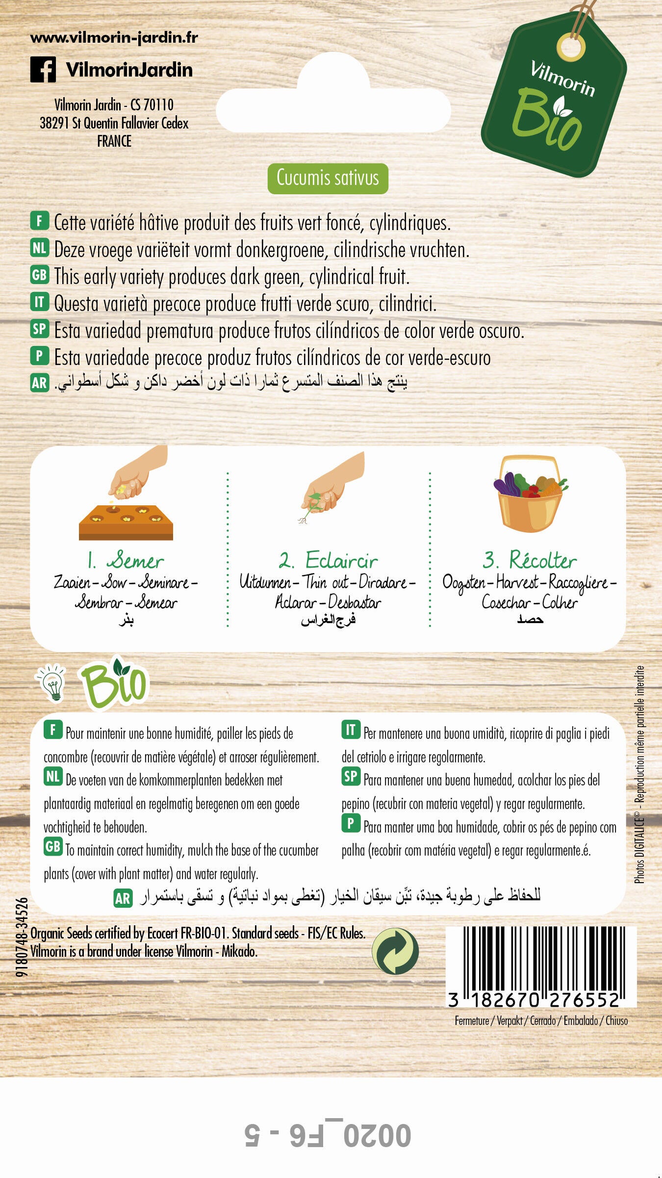 Semillas de Pepino Marketmore Bio - 2