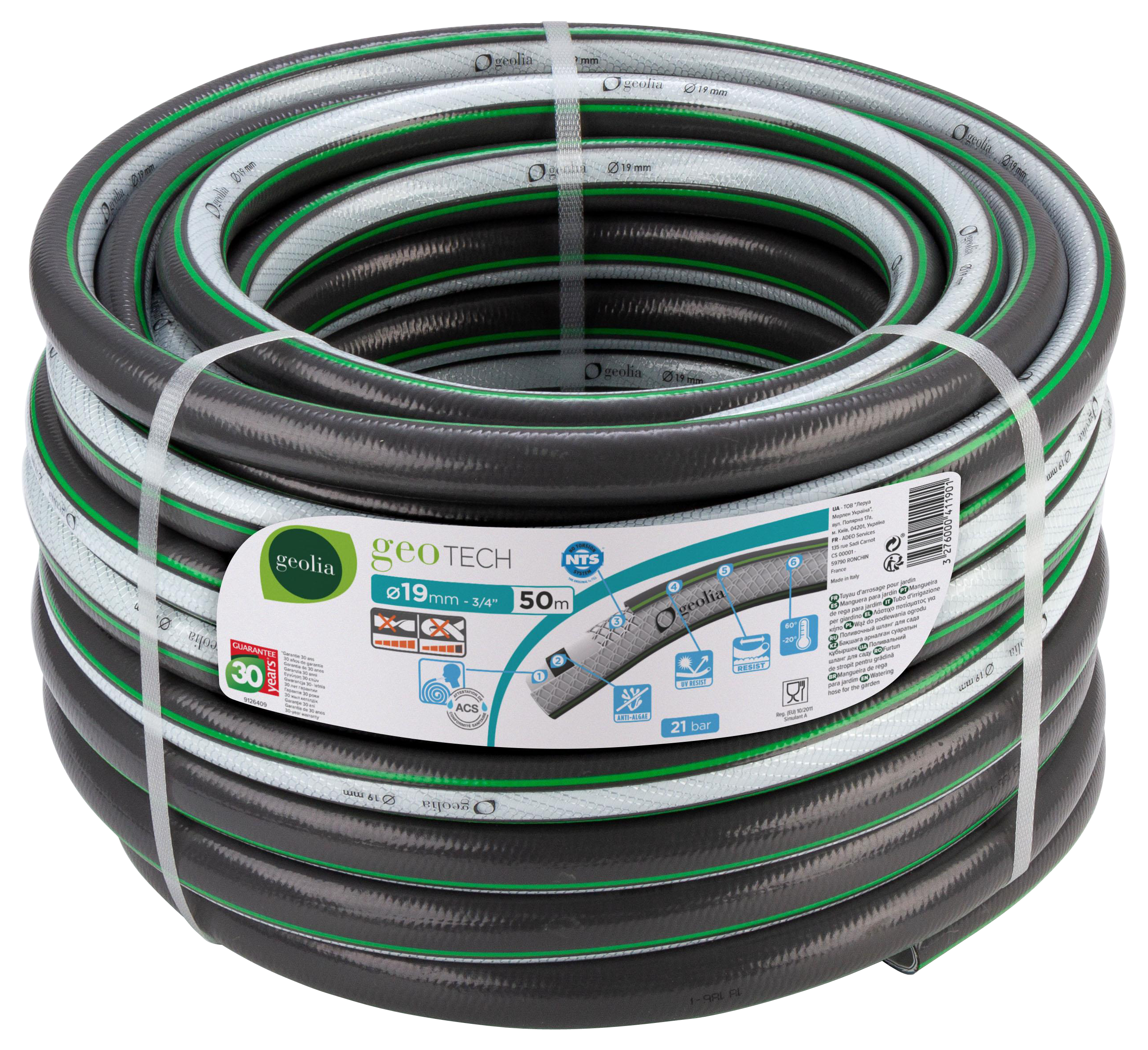 Manguera geolia tech de 19 mm de ø y 50 m de longitud