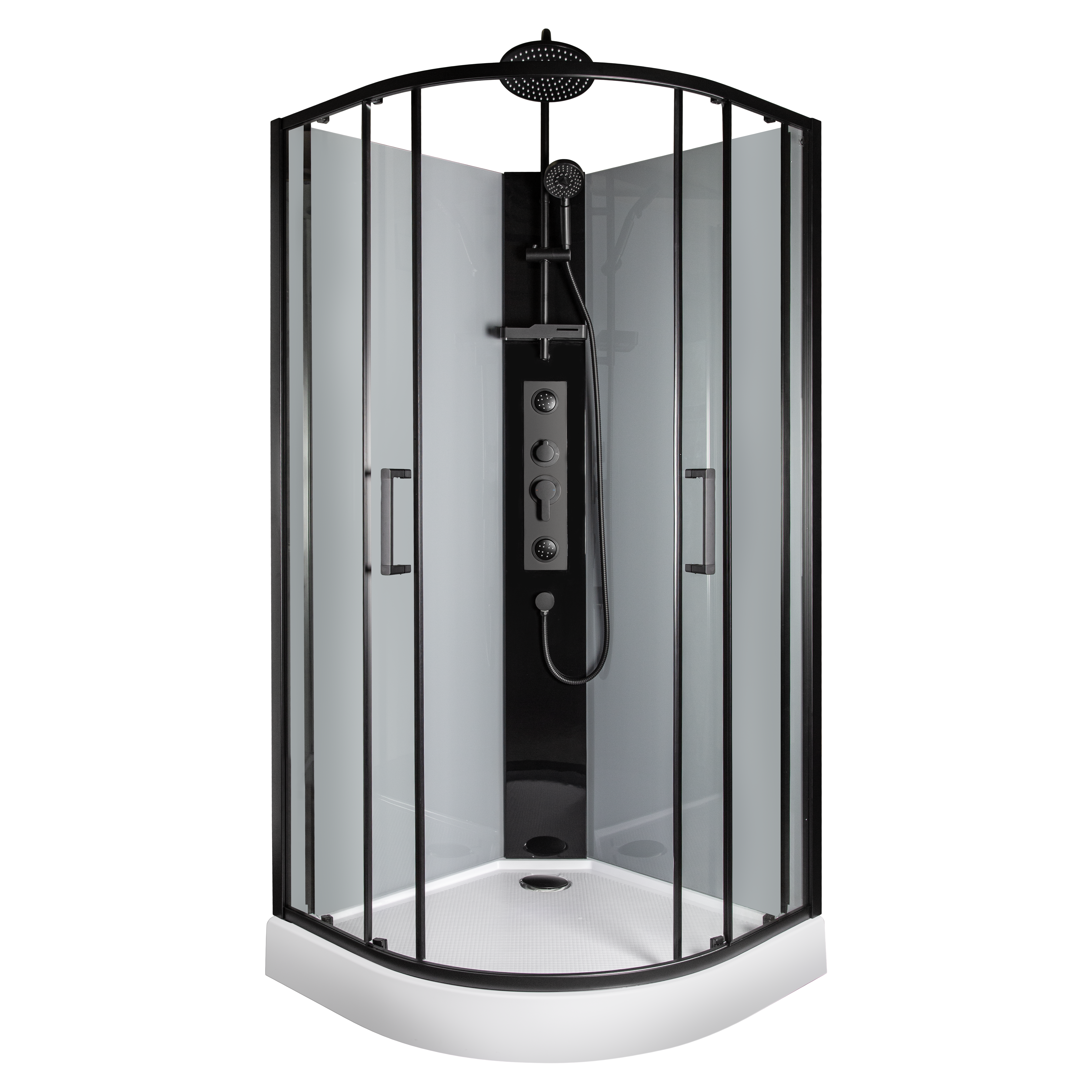 Kabina prysznicowa z hydromasażem Wega narożna 90x90x226 cm czarna KERRA
