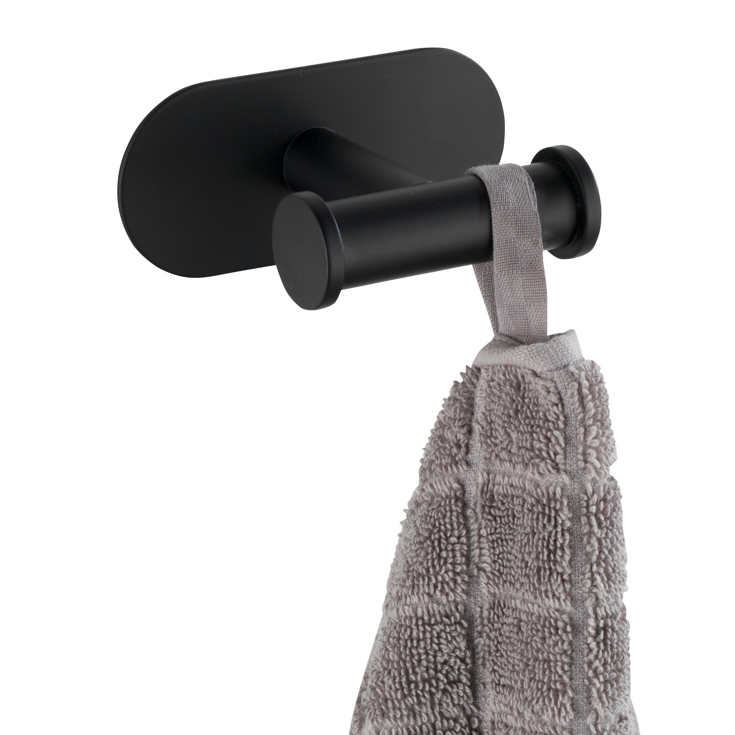 Gancio adesivo WENKO Appendiabiti doppio Orea in inox  nero 2 ganci H45 X L65 mm  portata max 10 Kg - 9