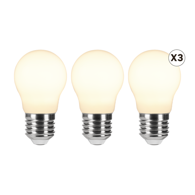 Pack de 3 bombillas LED filamento E27 opaco 3.8W 806 lm blanco cálido
