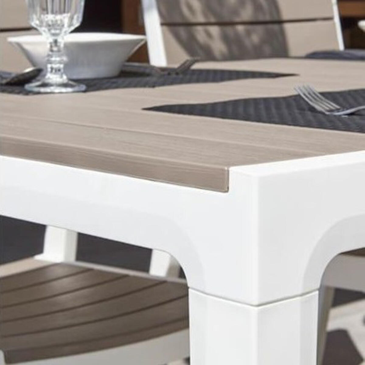 Tavolo da pranzo per giardino Harmony KETER struttura e superficie in resina marrone per 6 persone 160x90cm - 11