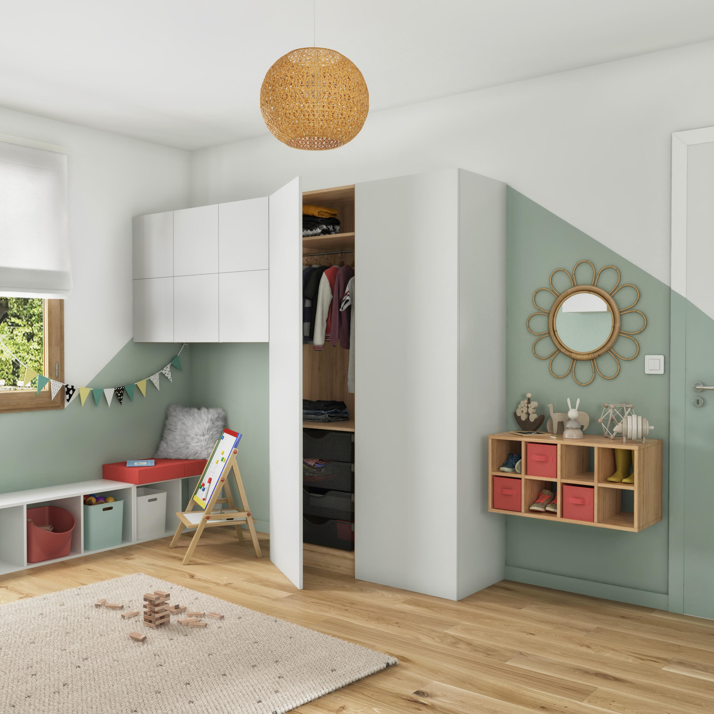 Estante cubo 4x1 branco 139,3x36x31,7 cm Spaceo Kub - 4