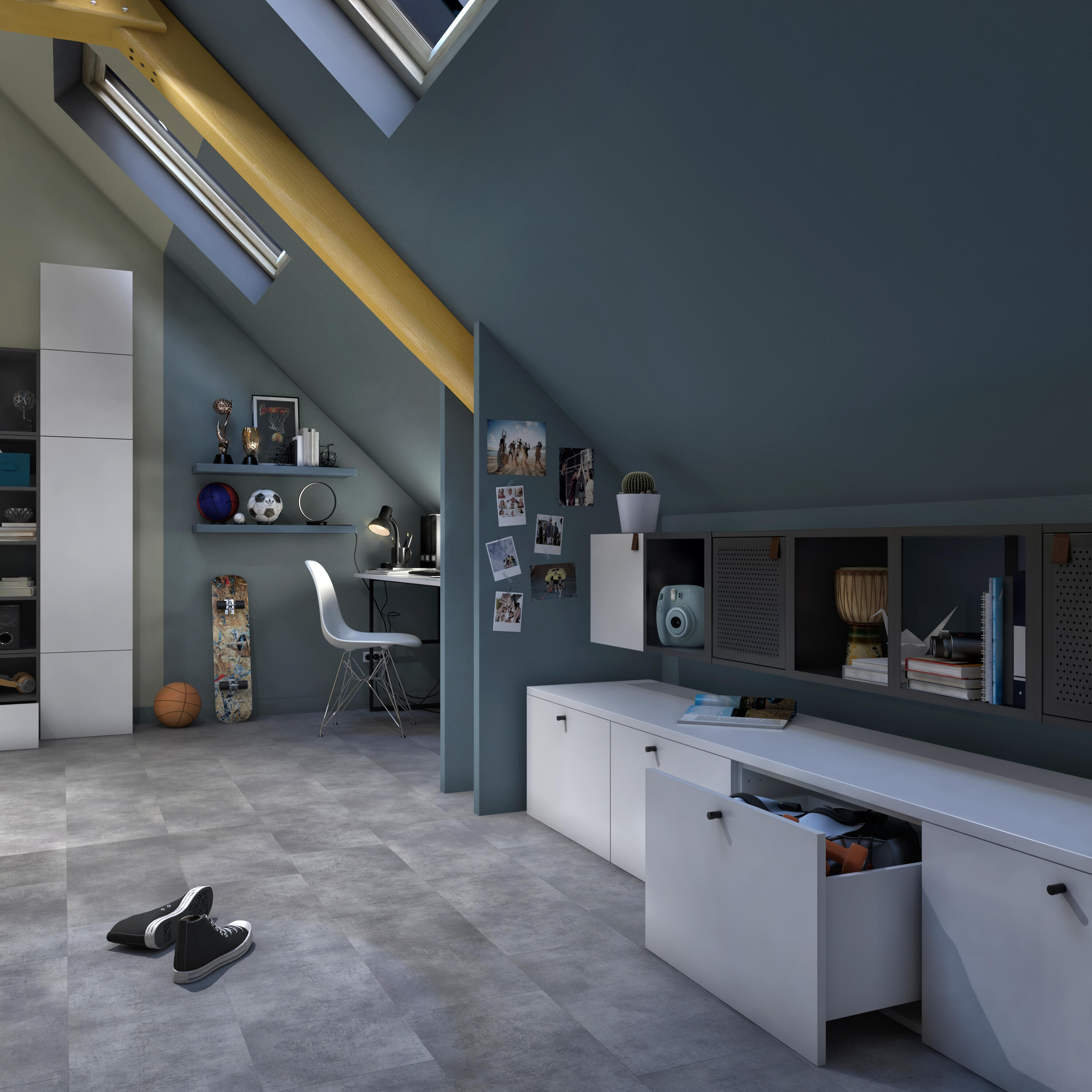 Candeeiro de mesa INSPIRE BURO E27 D35CM 1 LUZ  PRETO - 8