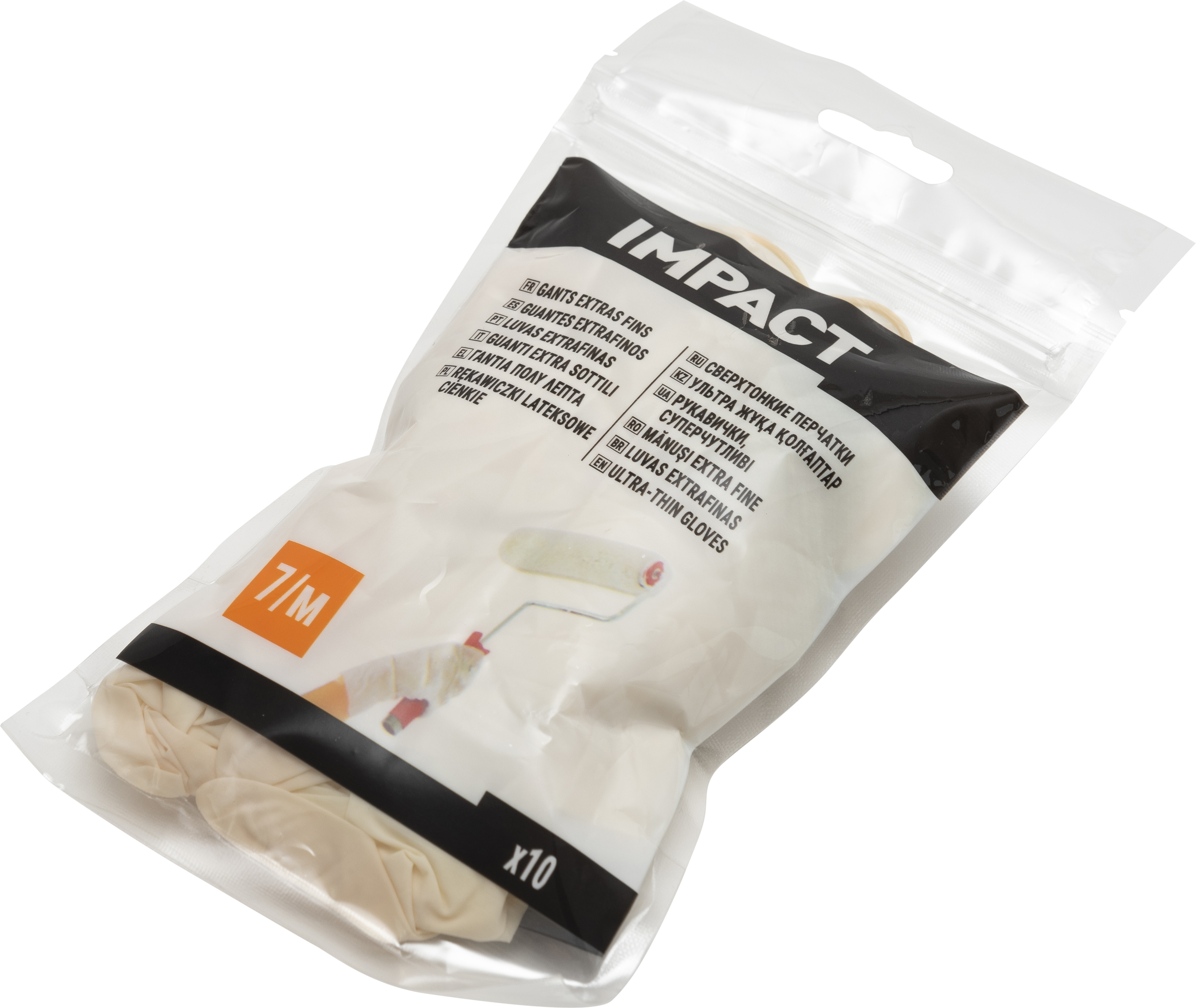 Pack 10 guantes de látex Impact Talla M - 6