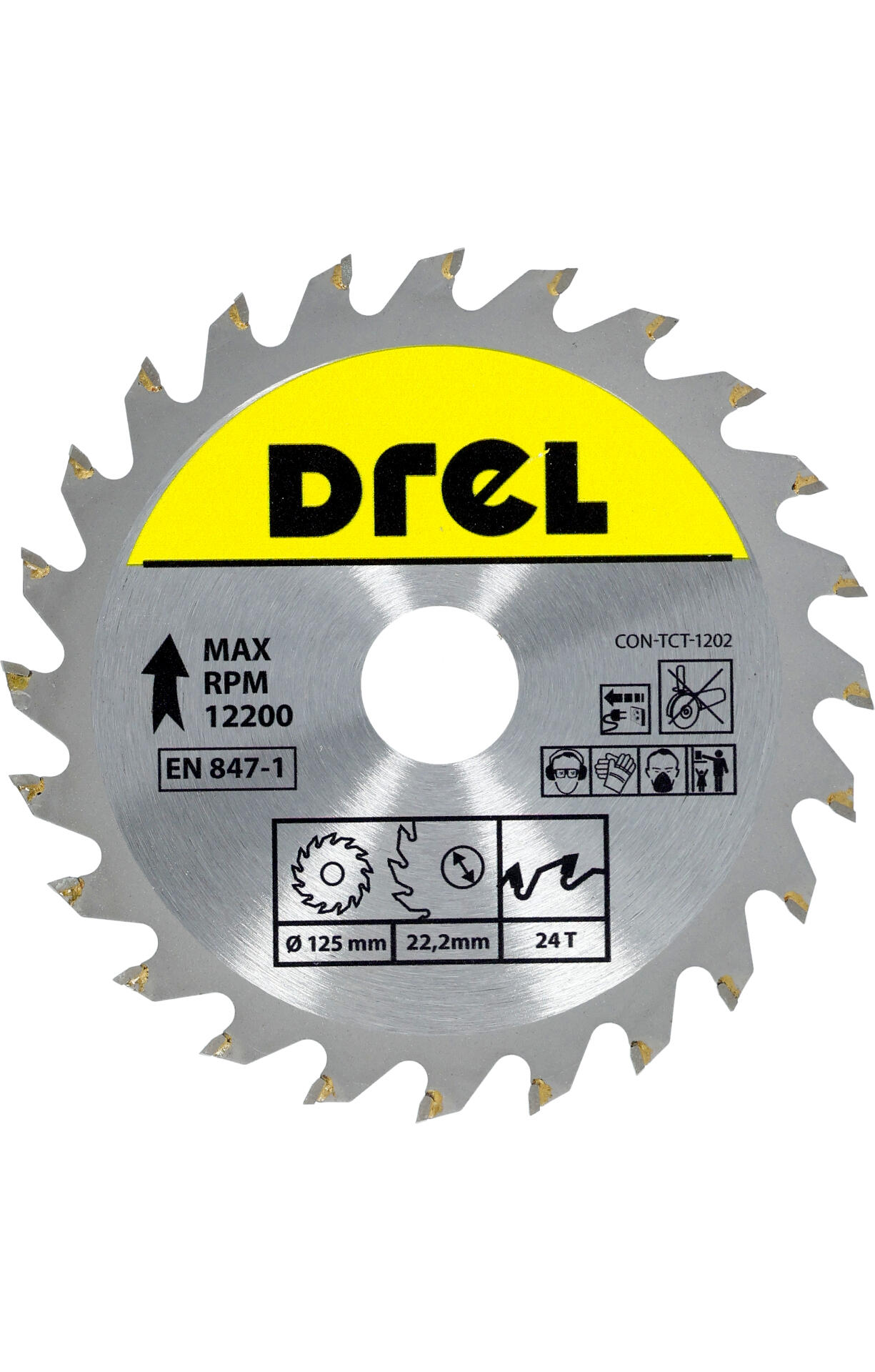 Piła widiowa do drewna 125 mm 24Z, otwór 22,2 mm DREL - 2