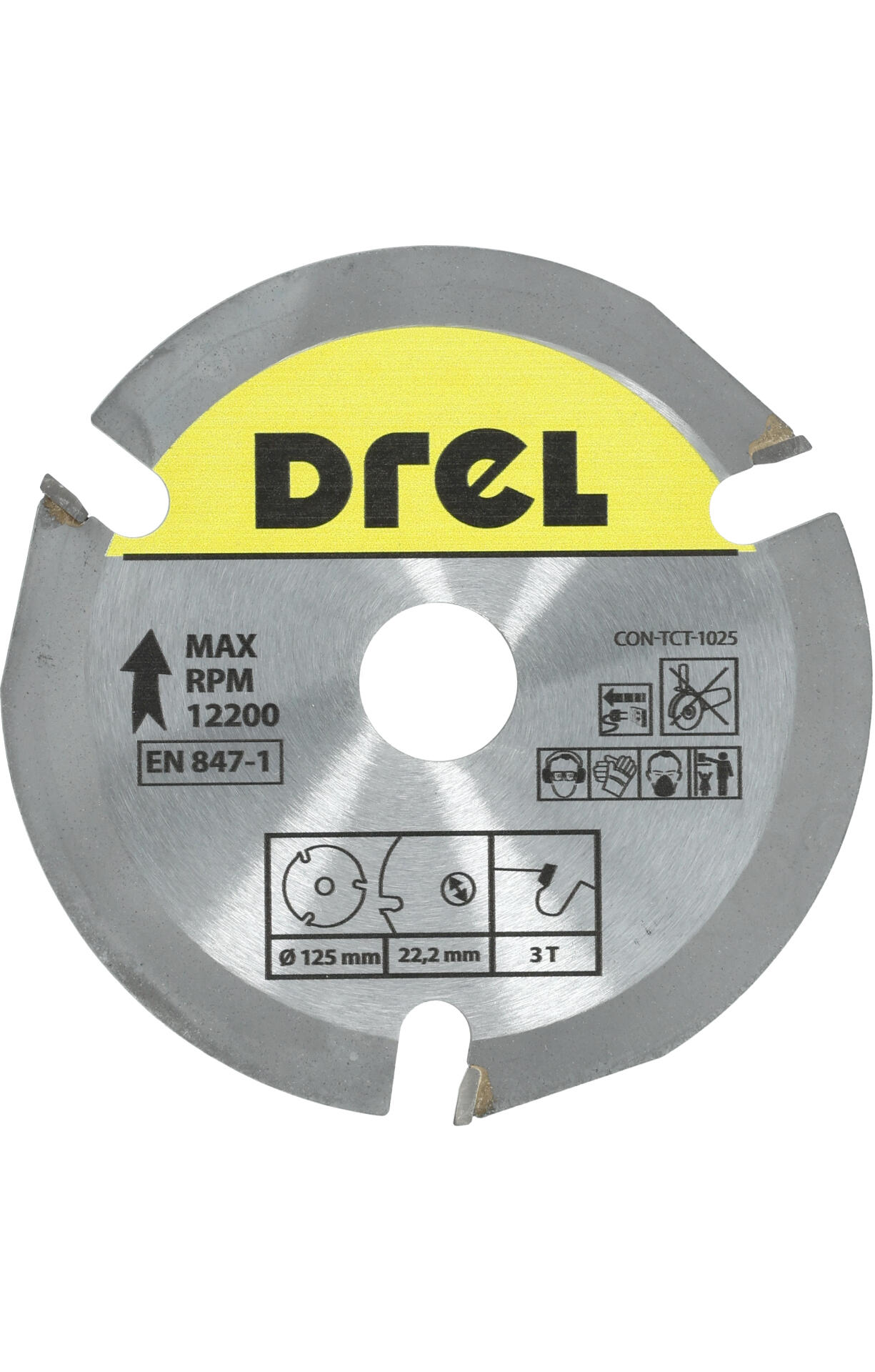 Piła widiowa do drewna 125 mm, 3Z, otwór 22,2 mm DREL - 2