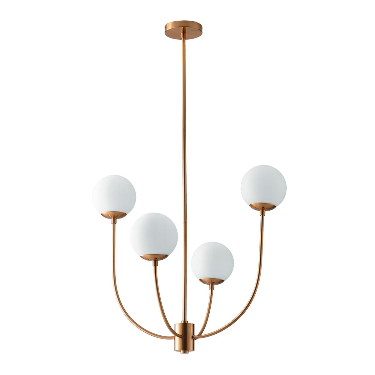 Lampadario Glamour Themys oro paralume bianco 4x E14 Ø63.5cm LUCE AMBIENTE DESIGN - 3