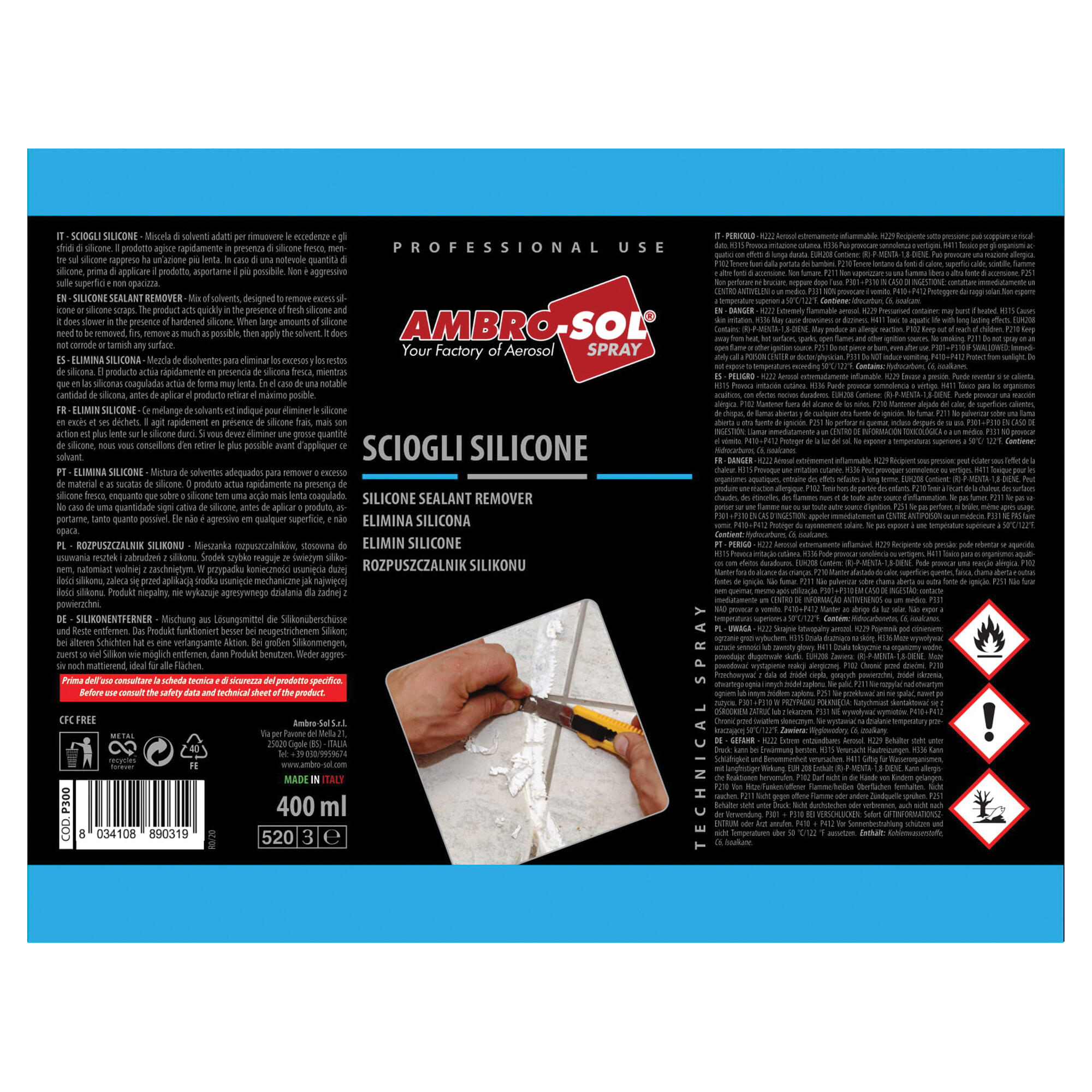 Zmywacz silikonu w sprayu Ambro-Sol 400 ml - 3
