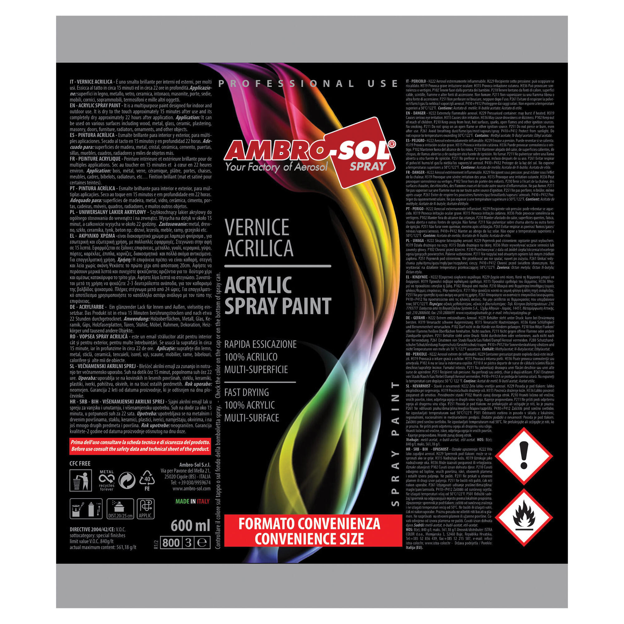 Spray Lakier akrylowy Ambro-Sol biały połysk RAL9010 400ml - 5