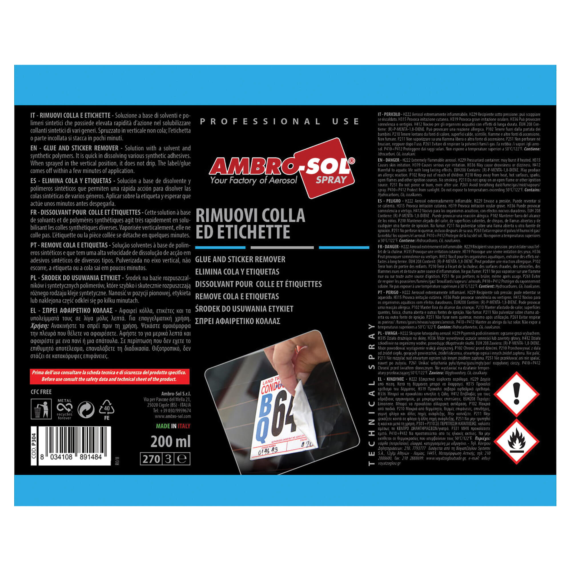 Środek do usuwania etykiet i naklejek w sprayu Ambro-Sol 200 ml - 3