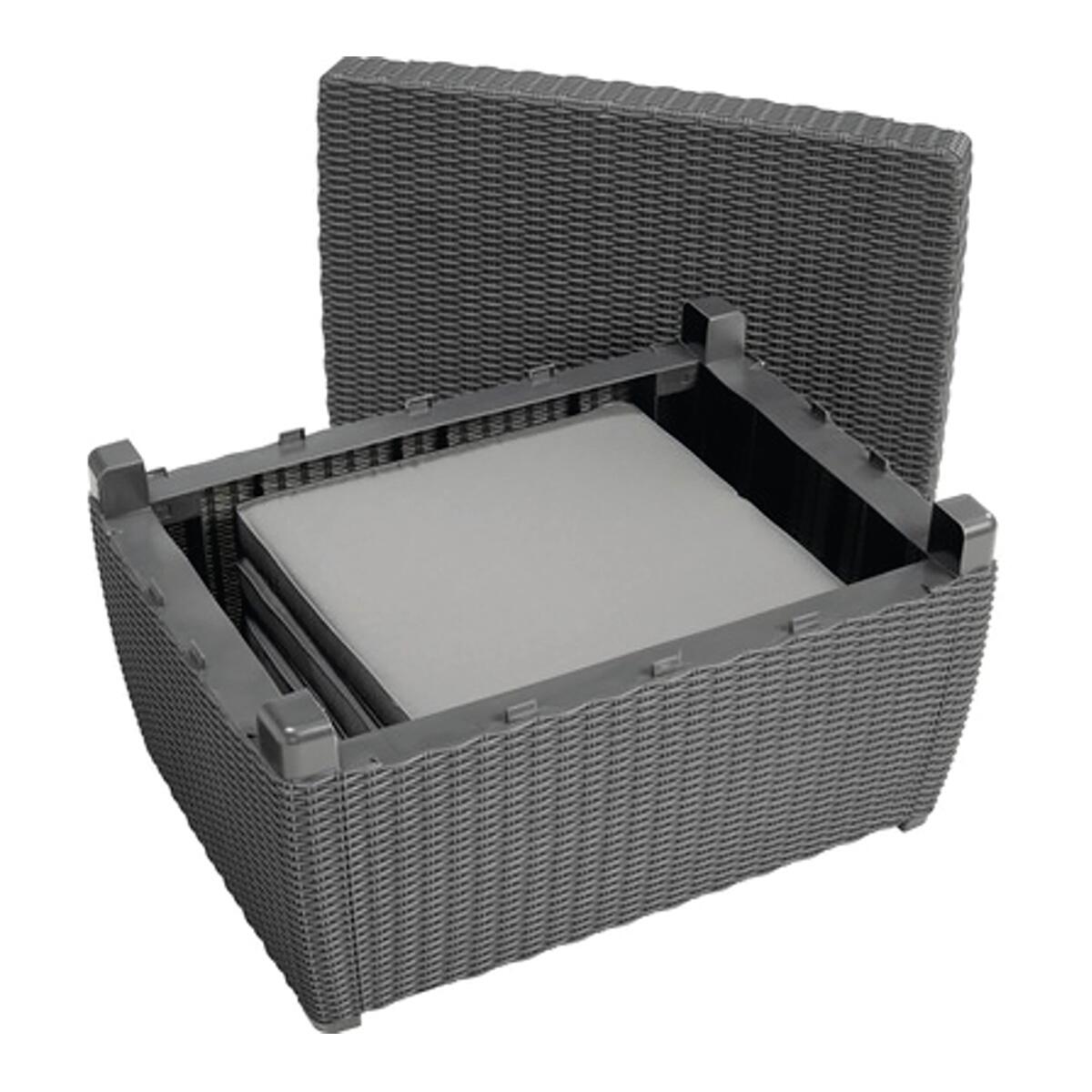 Salotto da giardino per 4 persone antracite Mia KETER con cuscini in poliestere grigio - 13