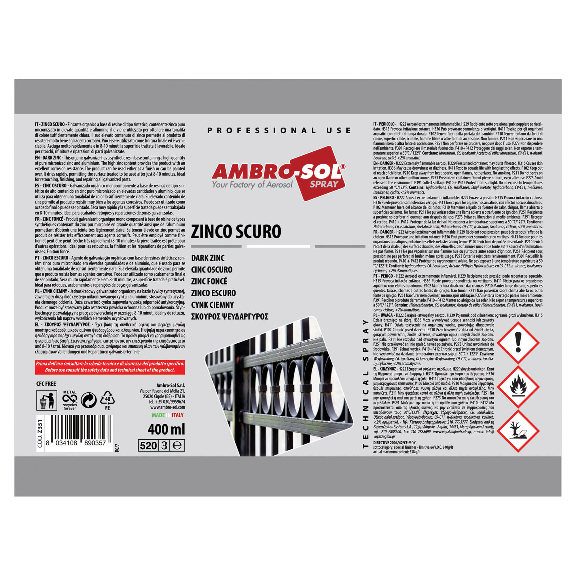 Cynk ciemny w sprayu Ambro-Sol 400ml - 3