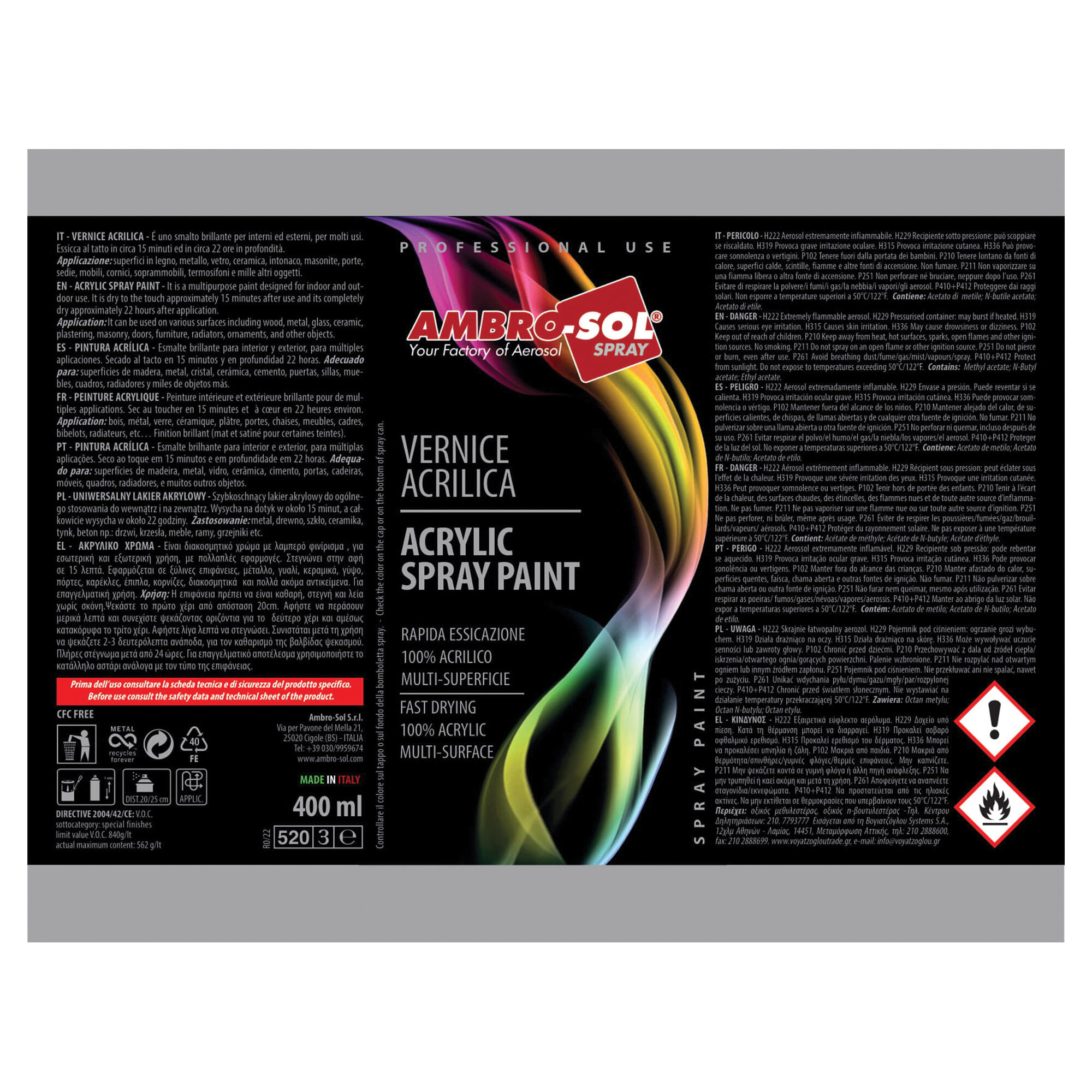 Spray Lakier akrylowy Ambro-Sol brązowy orzechowy RAL8011 400ml - 4
