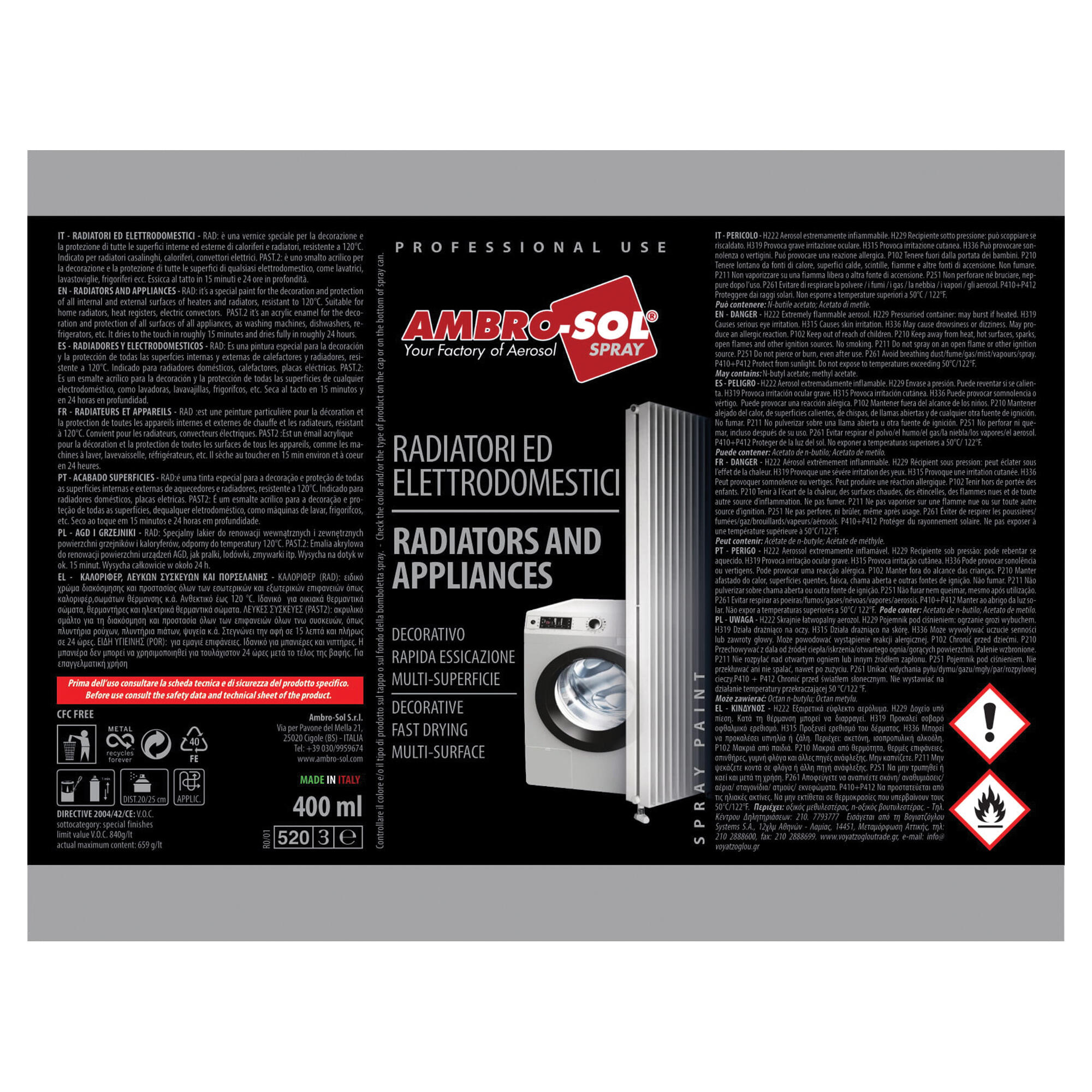 Spray do kaloryferów Ambro-Sol biały mat RAL9010 400 ml - 4