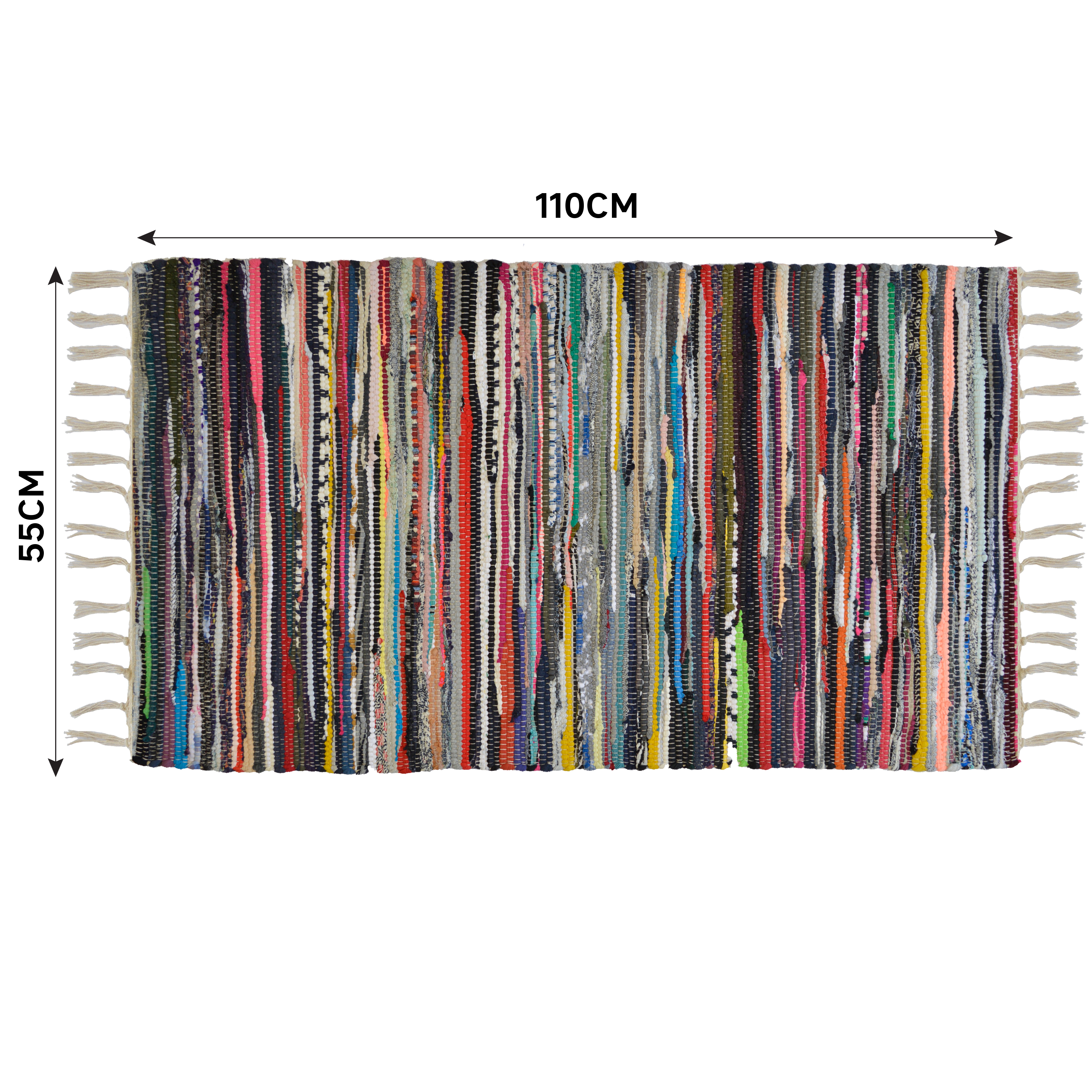 Dywan z frędzlami Pasy multikolor 55 x 110 cm Inspire - 7