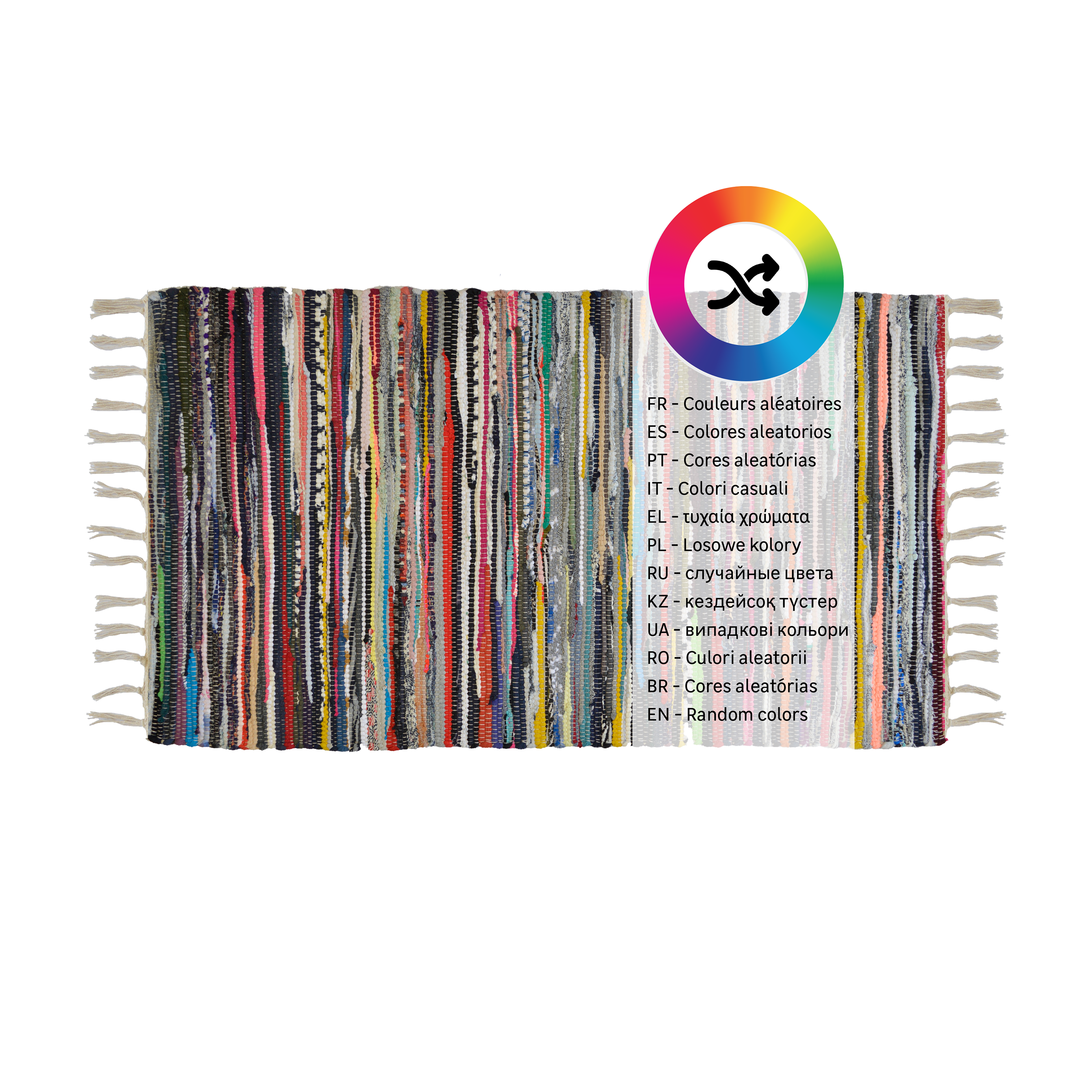 Dywan z frędzlami Pasy multikolor 55 x 110 cm Inspire - 10