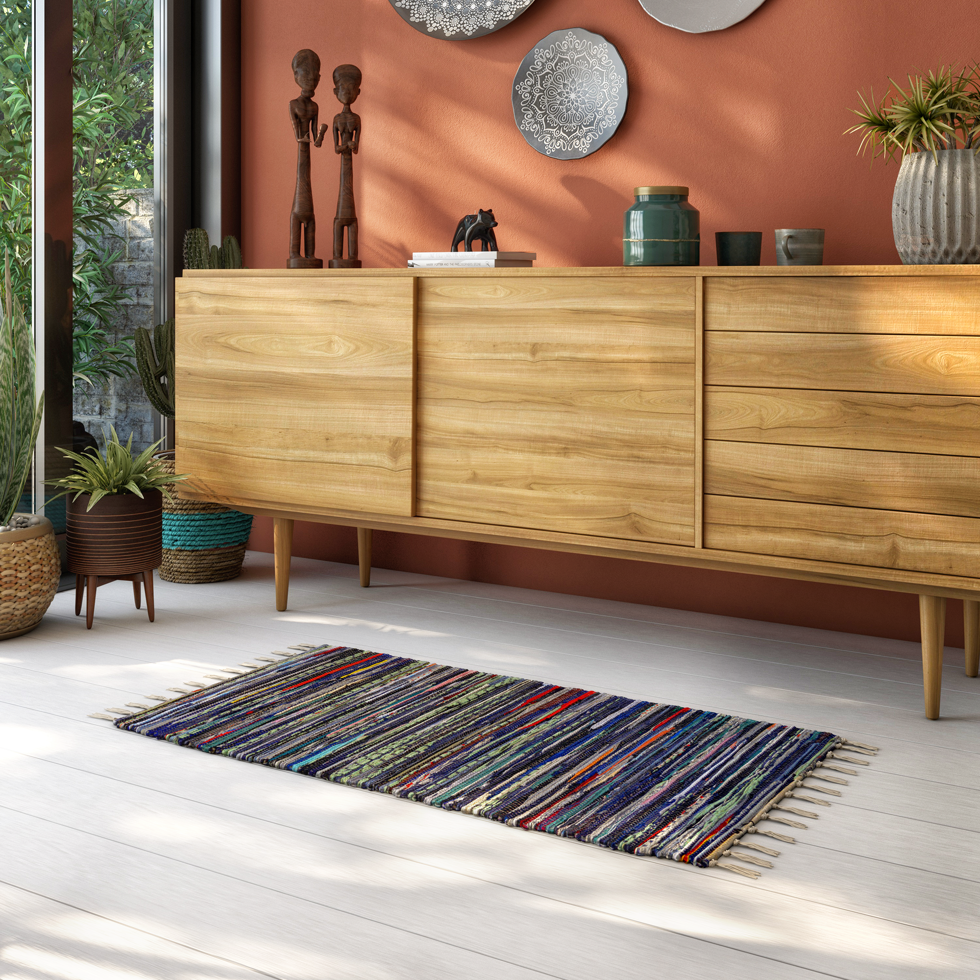 Dywan z frędzlami Pasy multikolor 55 x 110 cm Inspire - 6