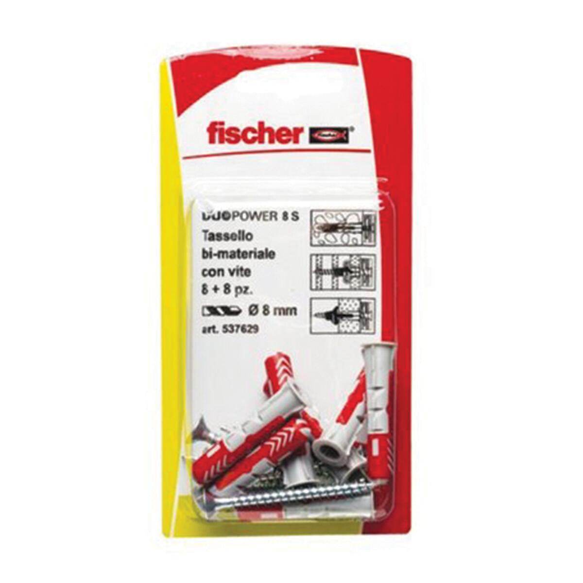 Set di tasselli  con vite FISCHER DUOPOWER 5 S K  in nylon 18 pezzi - 2
