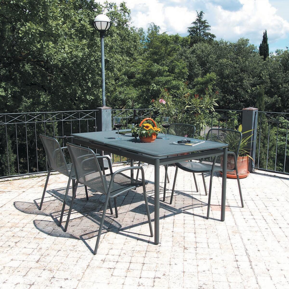 Set Giardino Kasanova - Tavolo E 2 Sedie In Ferro Verde Stile Shabby Chic - Foto 3